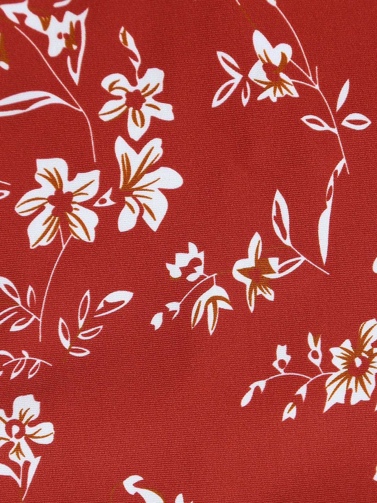 Red Floral Print Underwire Bikini Top