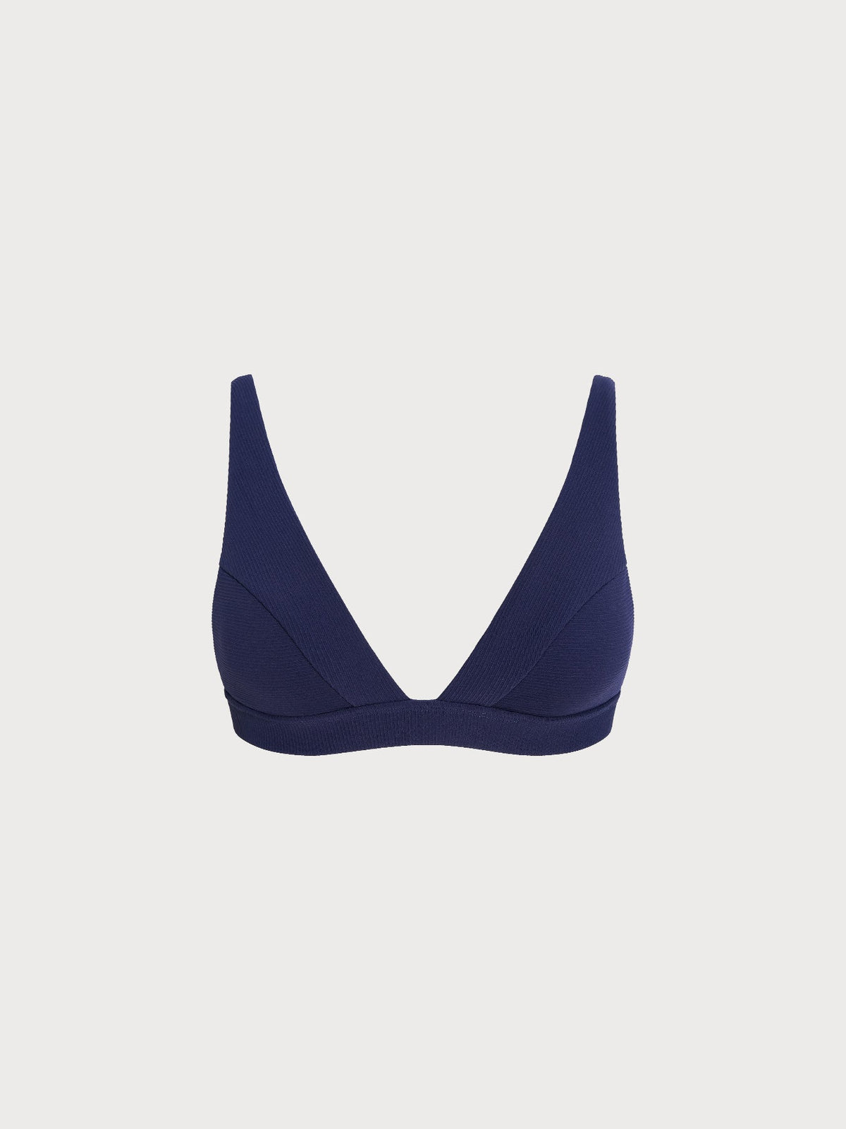 Navy Ribbed V Neck Surf Top