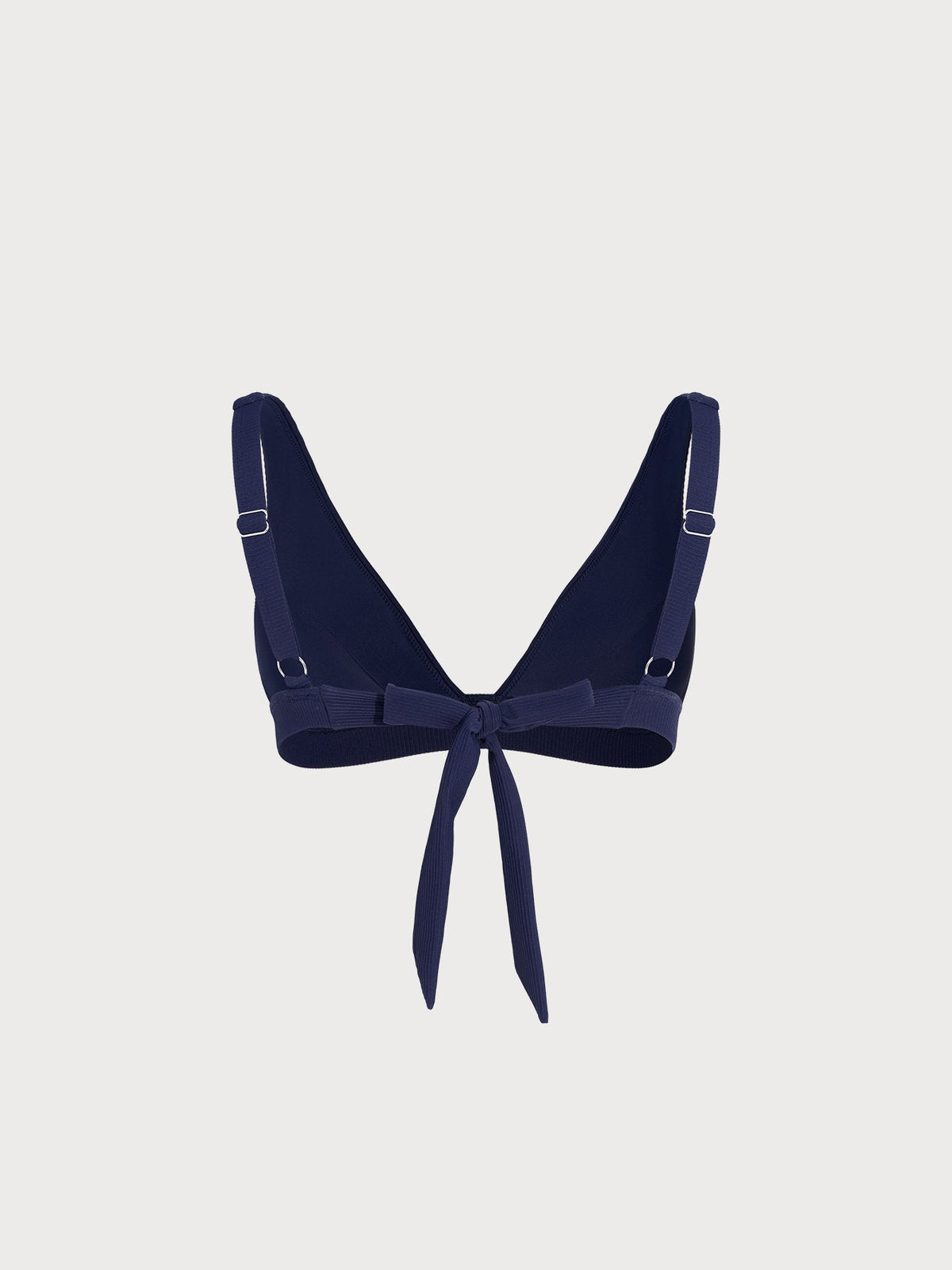 Navy Ribbed V Neck Surf Top
