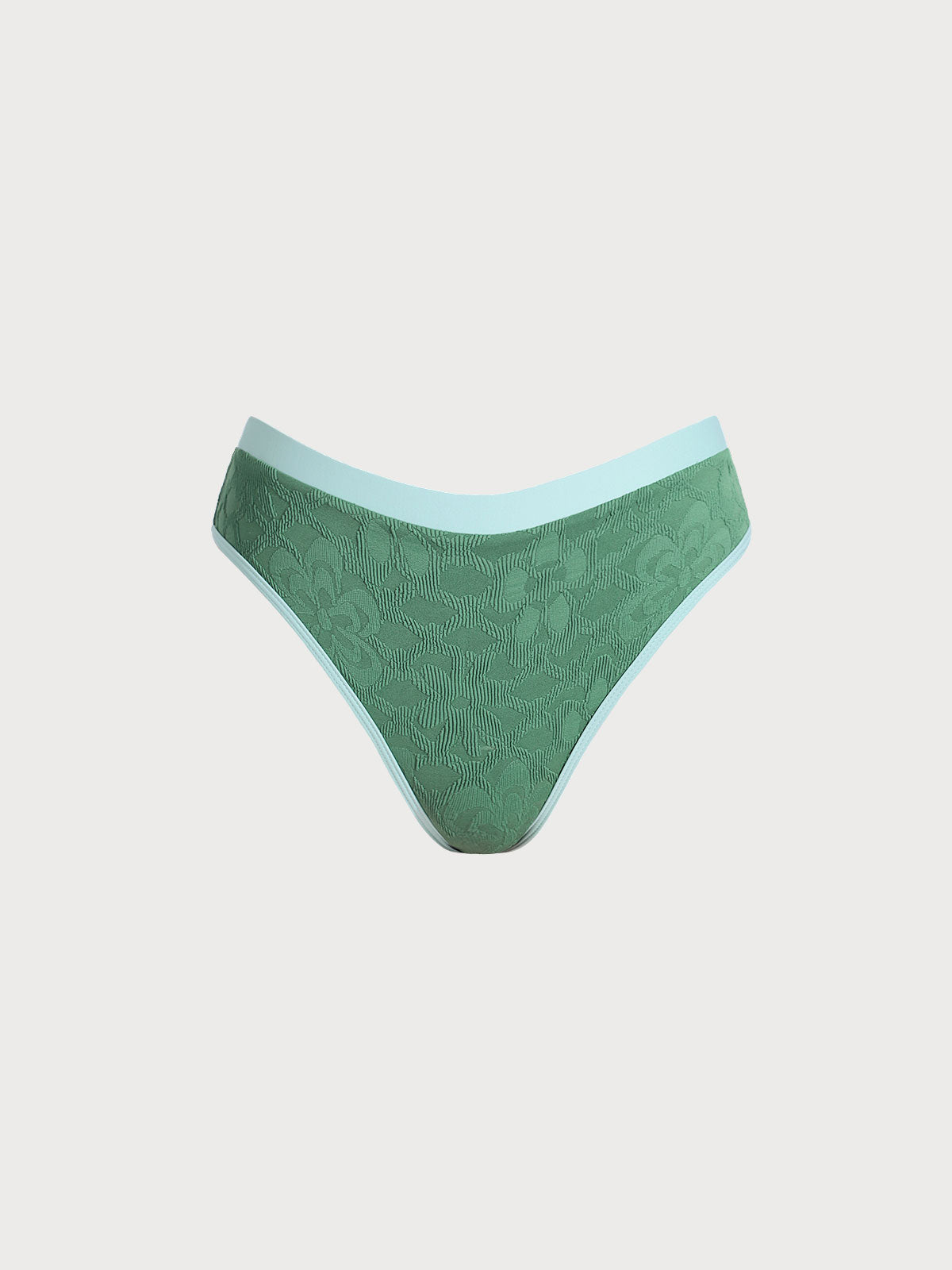 Dark Green Jacquard High Cut Surf Bottoms