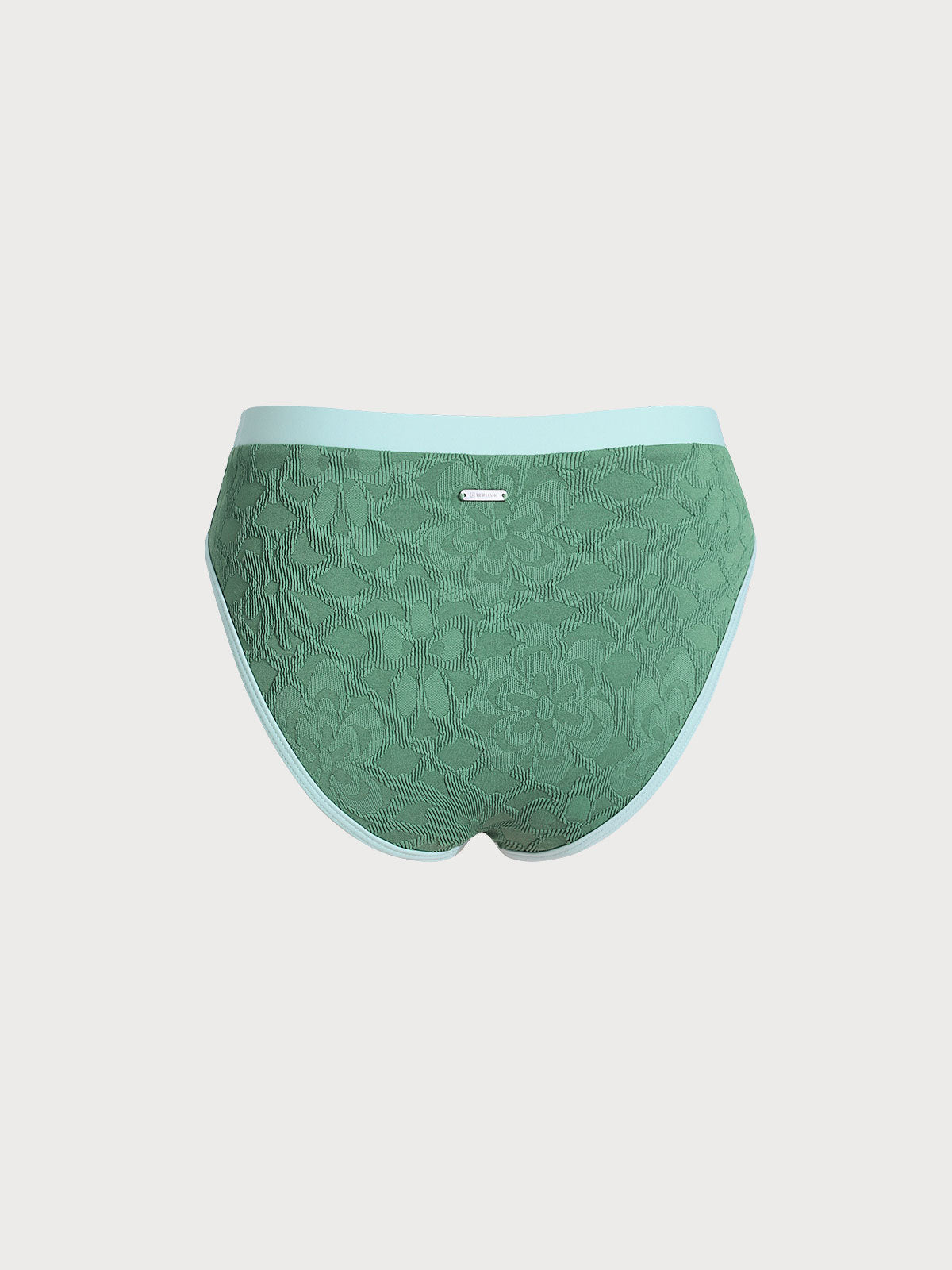 Dark Green Jacquard High Cut Surf Bottoms