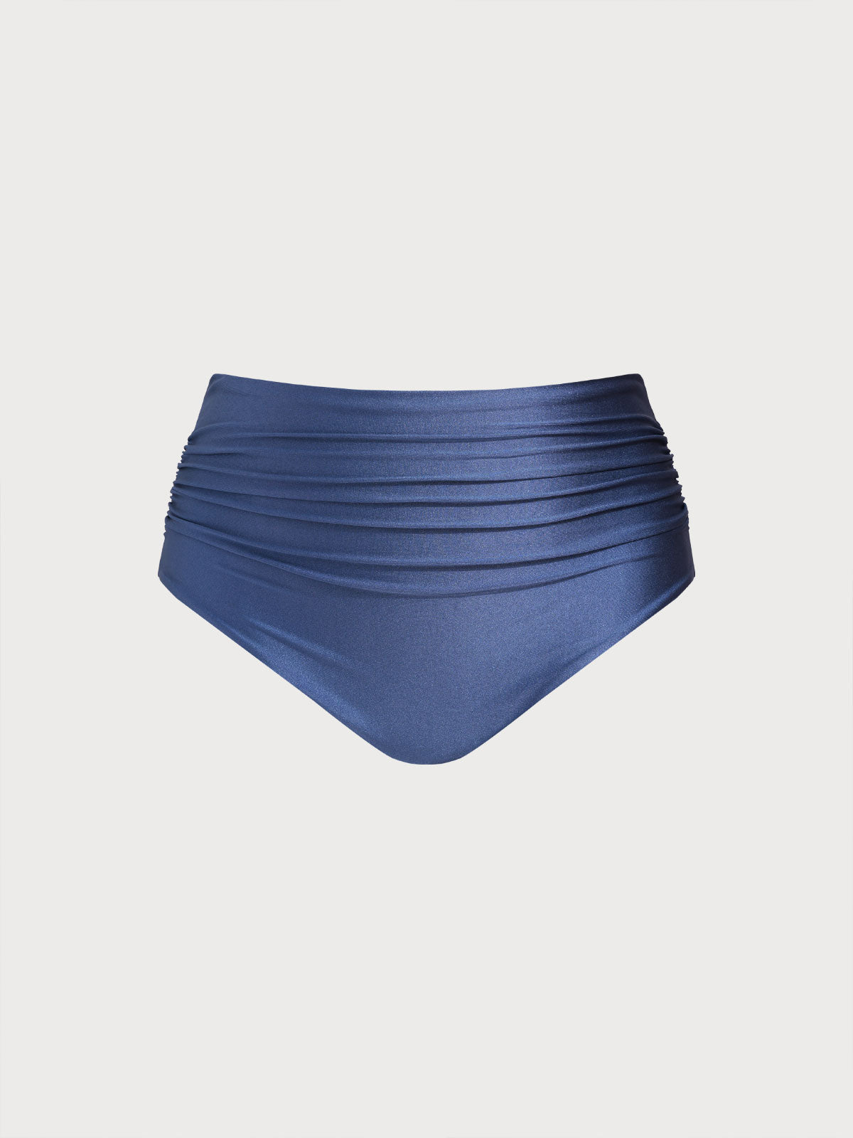 Blue Ruched Plus Size Tankini Bottom