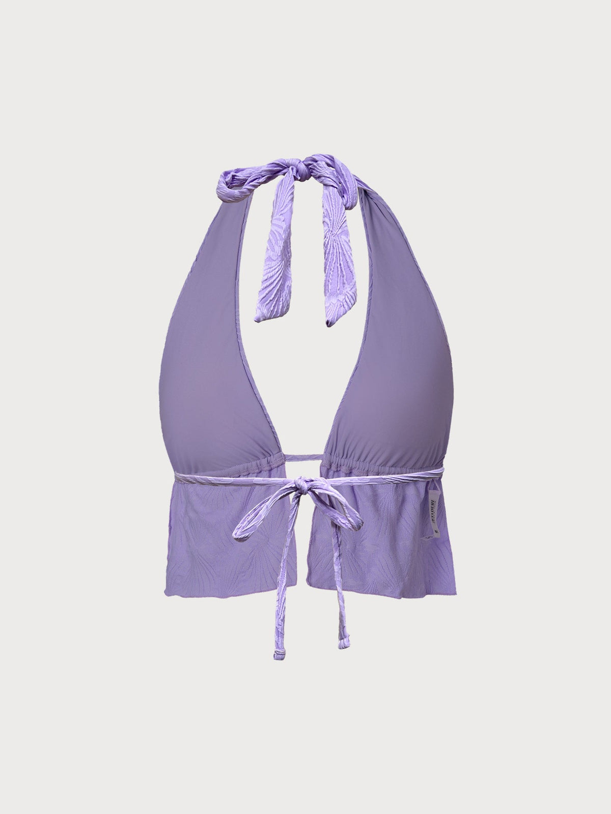 Lavender Halter Neck Ruffled Tankini Top