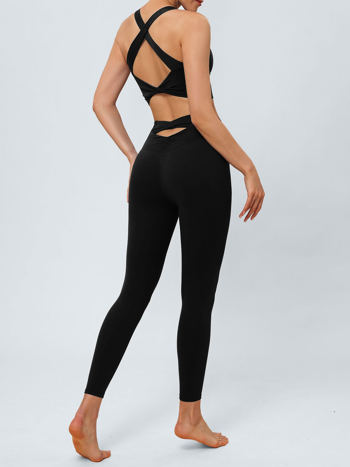 Black Cut Out Leggings 24"