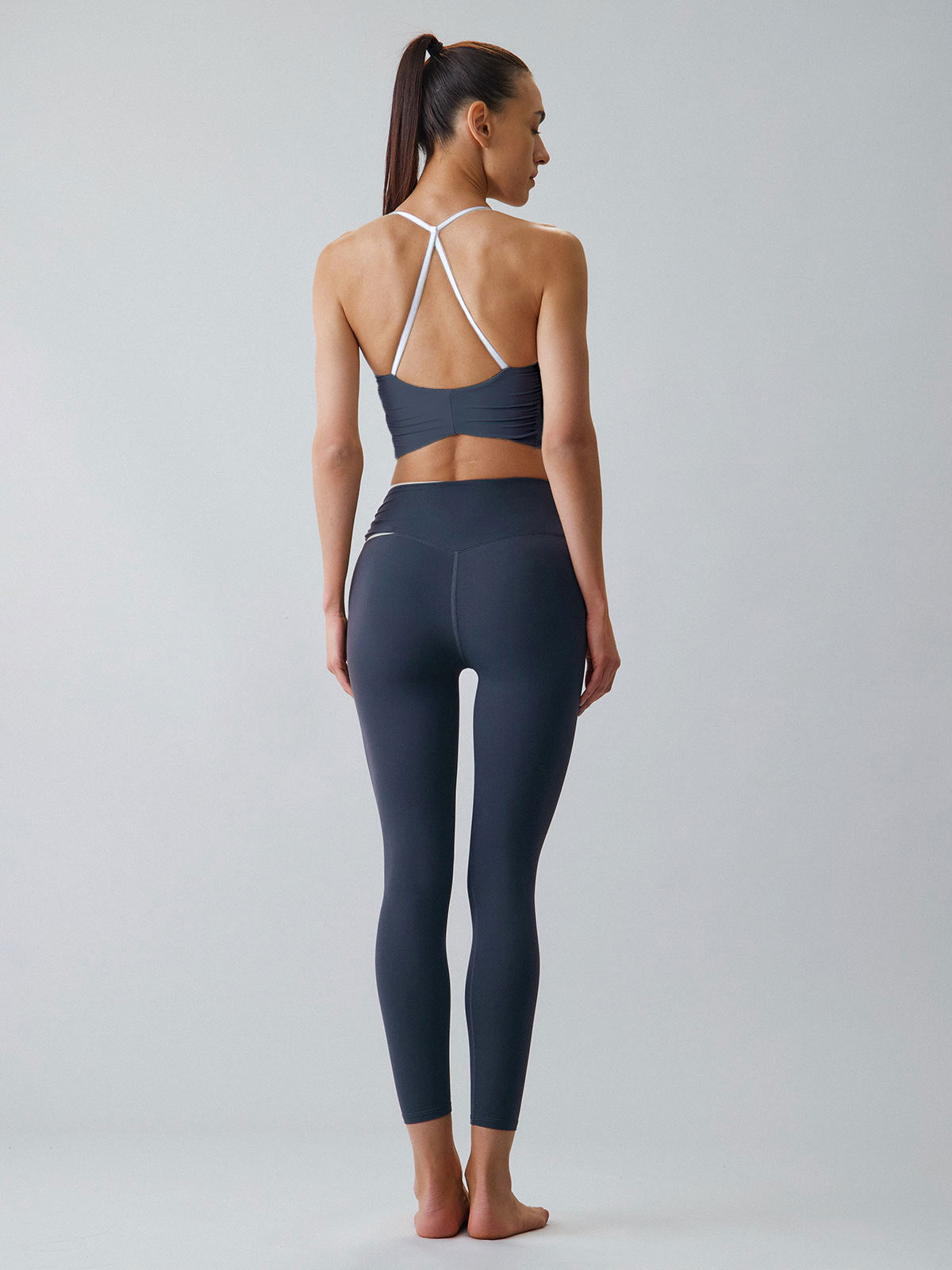 Navy Halter Sports Bra - Light Support