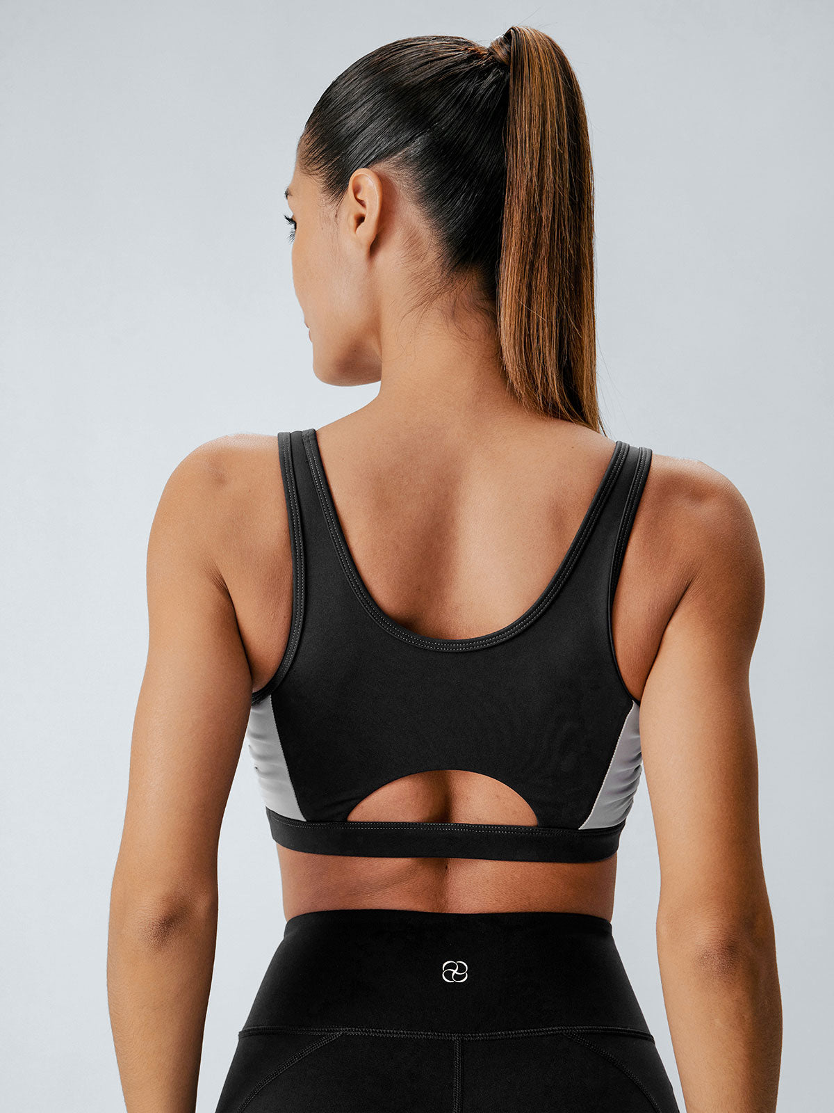 Black Side Contrast Sports Bra