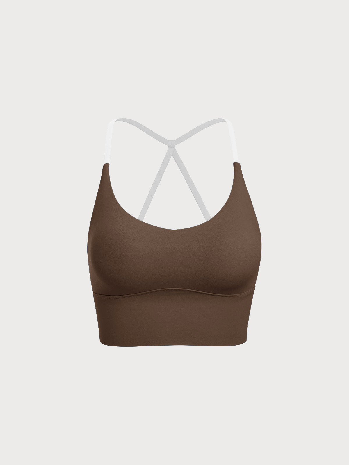 Coffee Halter Sports Bra - Light Support