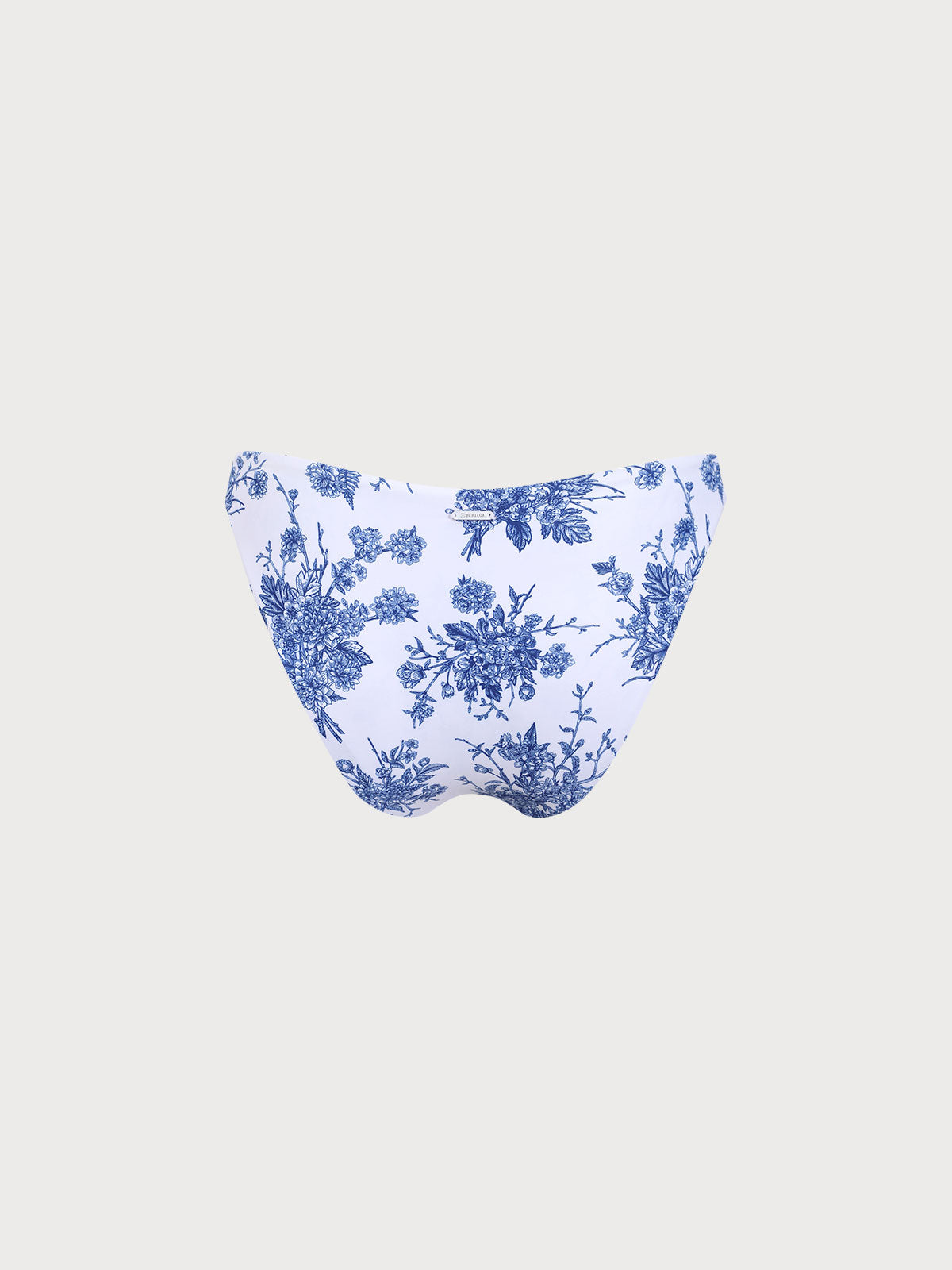 Blue Floral Full Coverage Bikini Bottom