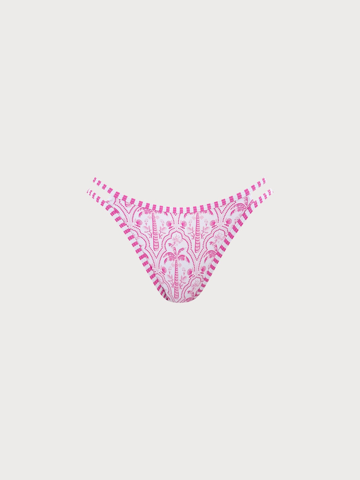 Pink Print Cutout Bikini Bottom