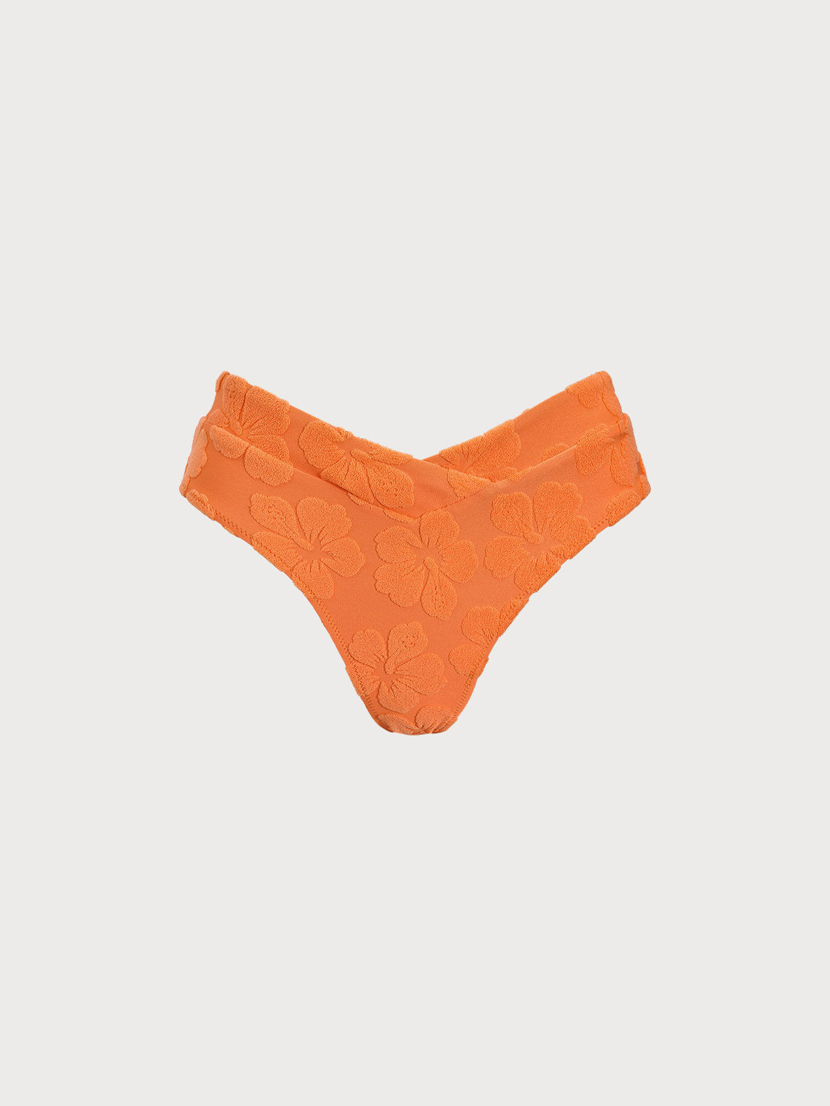 Floral Jacquard Full Coverage Bikini Bottom