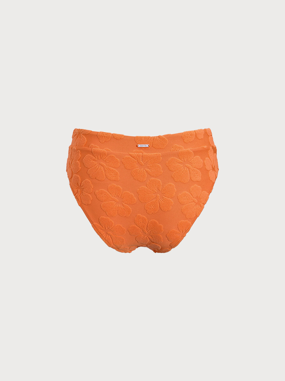 Floral Jacquard Full Coverage Bikini Bottom