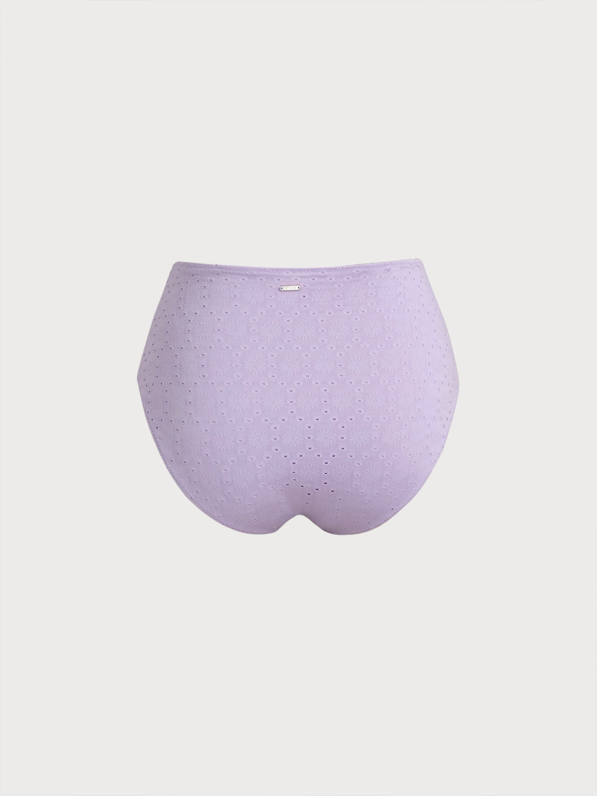 Purple Floral Textured Plus Size Bikini Bottom