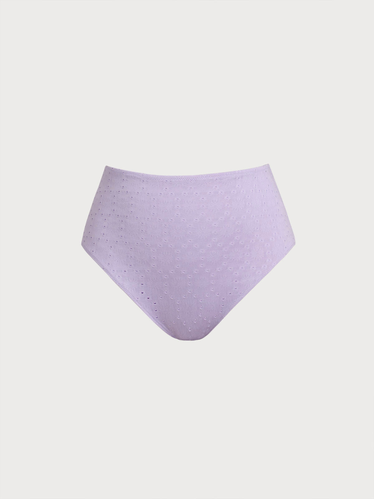 Purple Floral Textured Plus Size Bikini Bottom