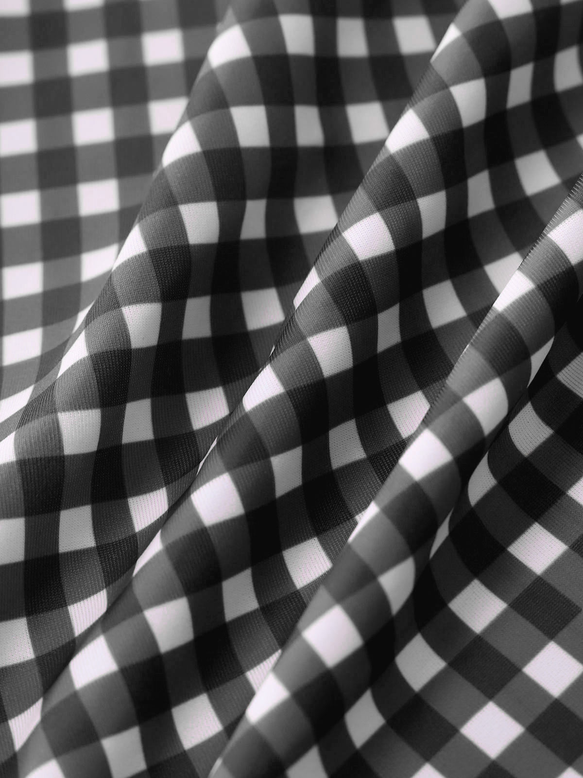 Black Gingham Plus Size Tankini Bottom