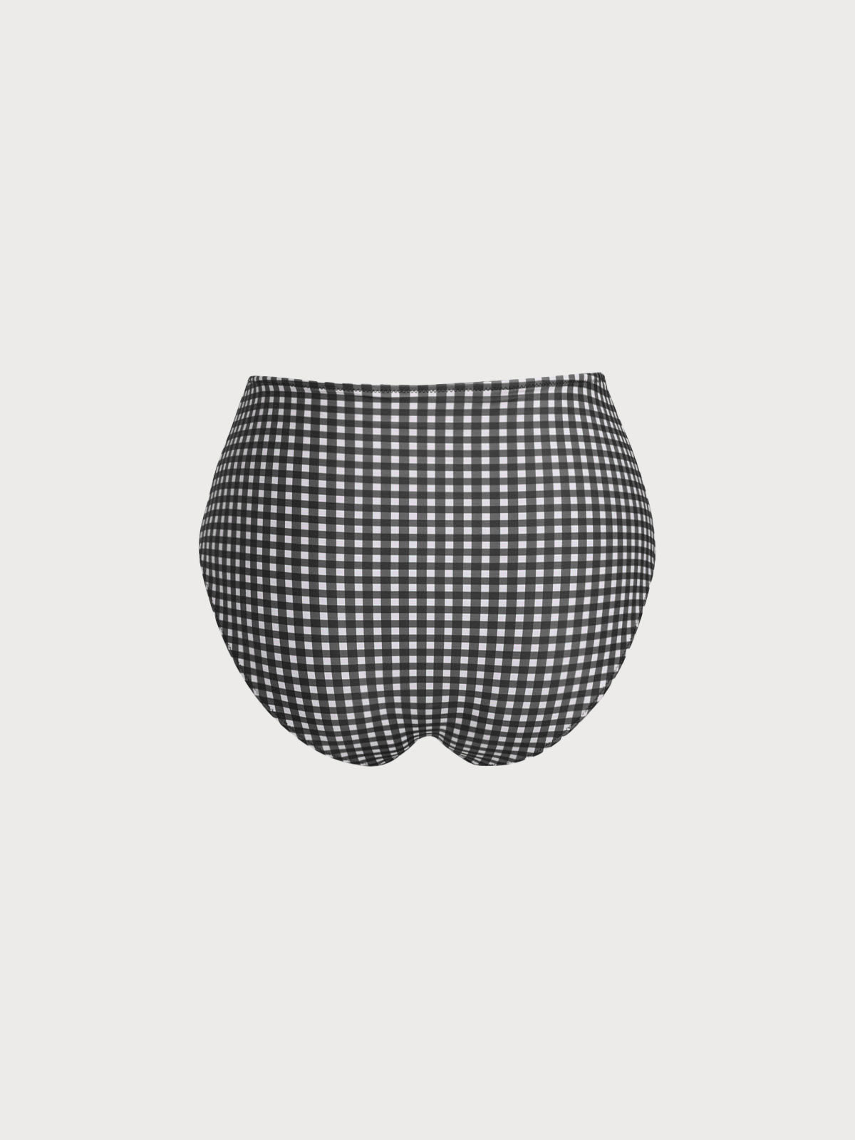 Black Gingham Plus Size Tankini Bottom
