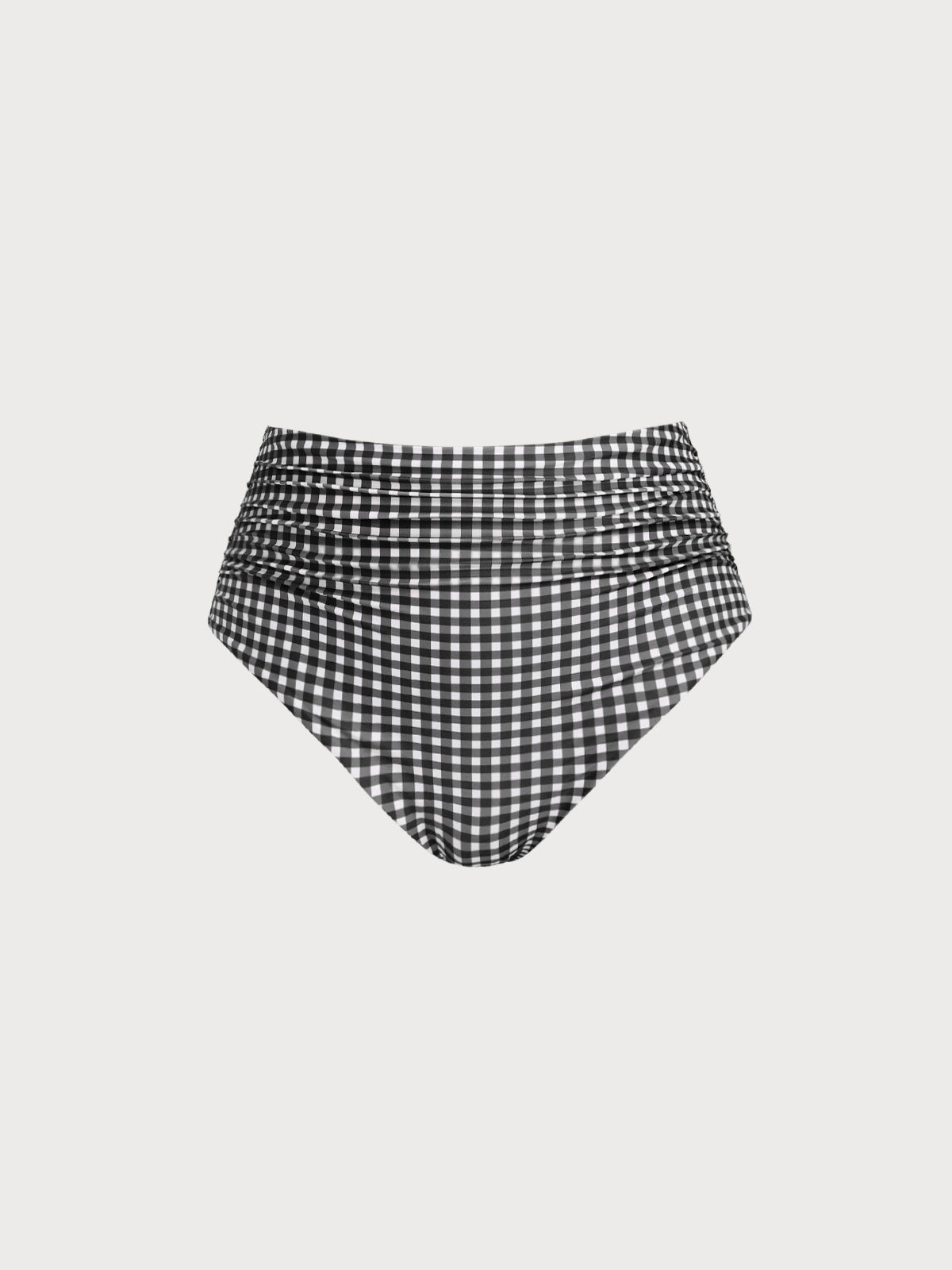 Black Gingham Plus Size Tankini Bottom