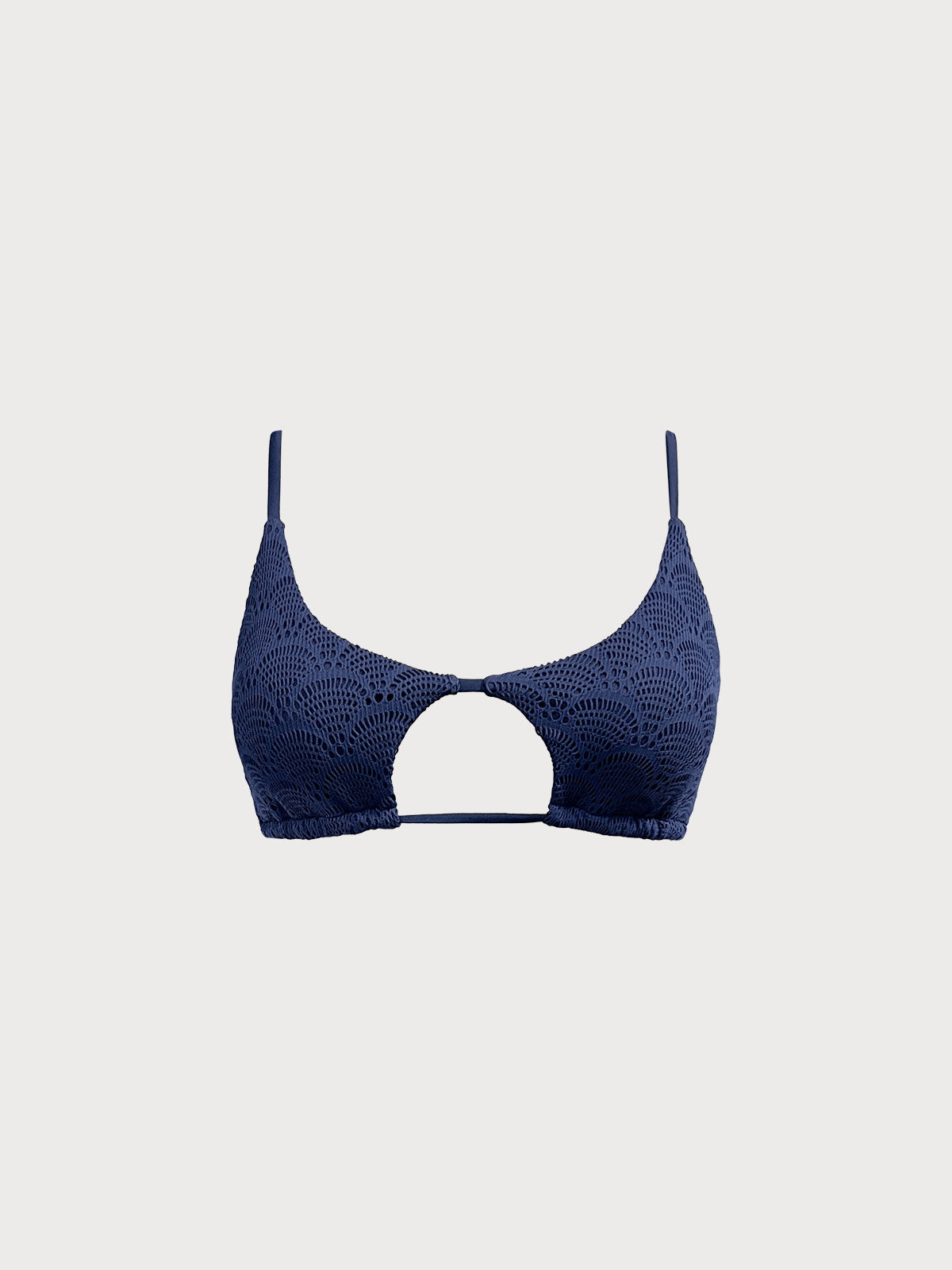 Blue Cut-Out X Cross Bikini Top