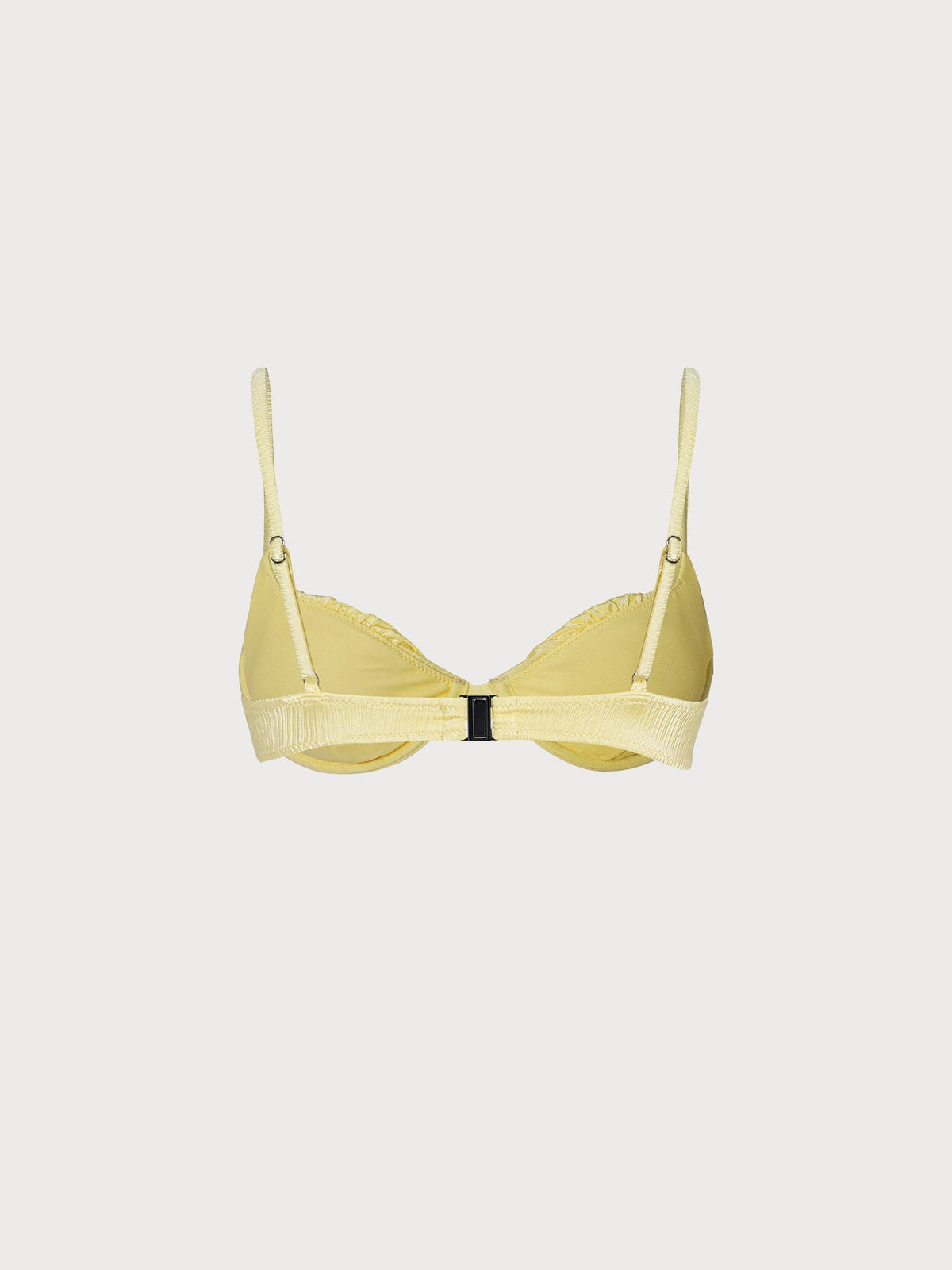 Yellow Pleated Underwire Bikini Top