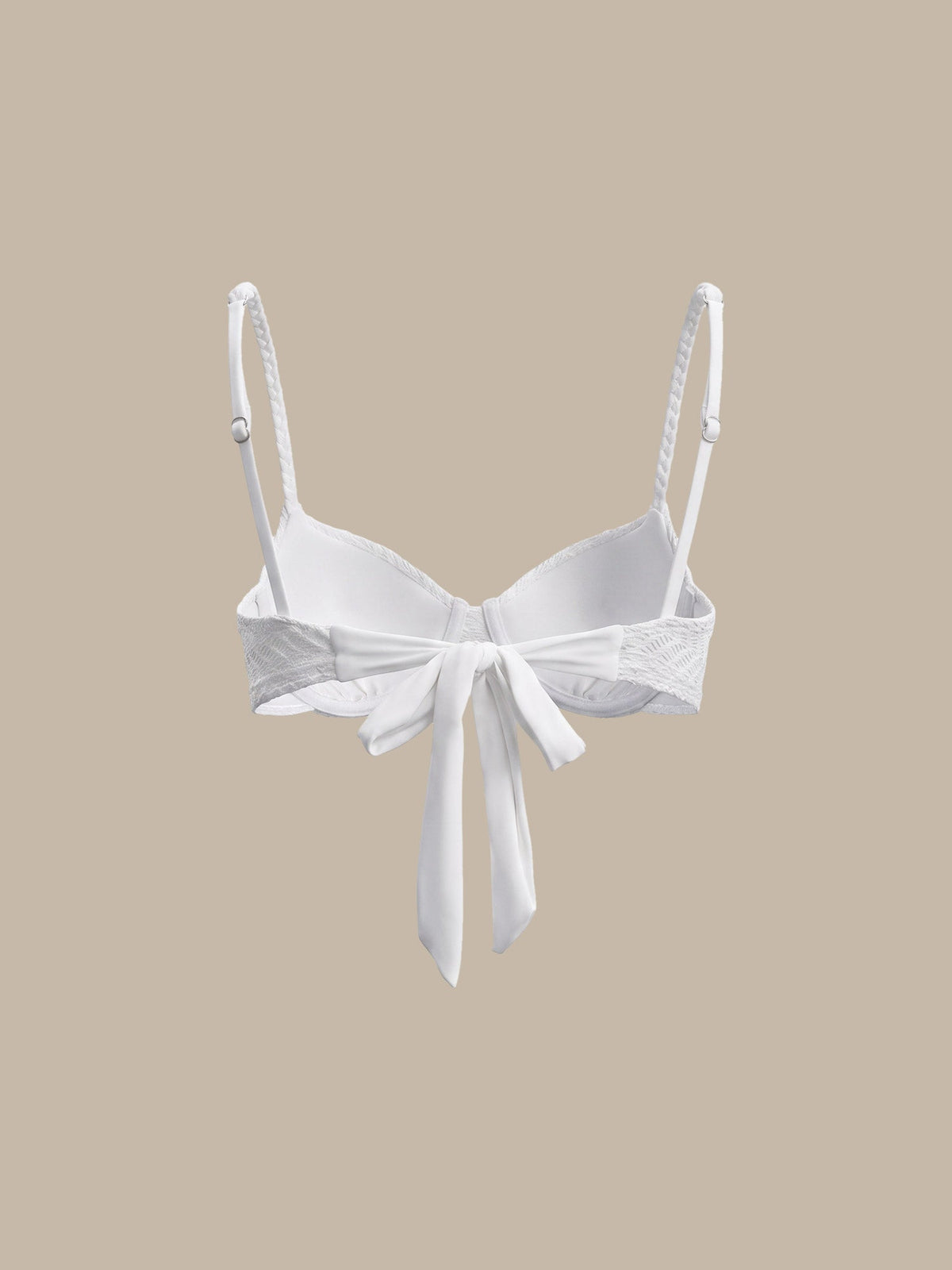 White Textured Underwire Bikini Top