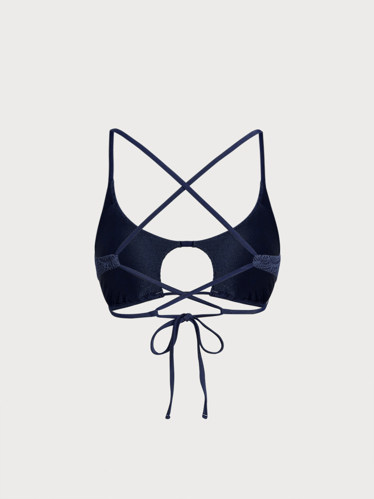 Blue Cut-Out X Cross Bikini Top