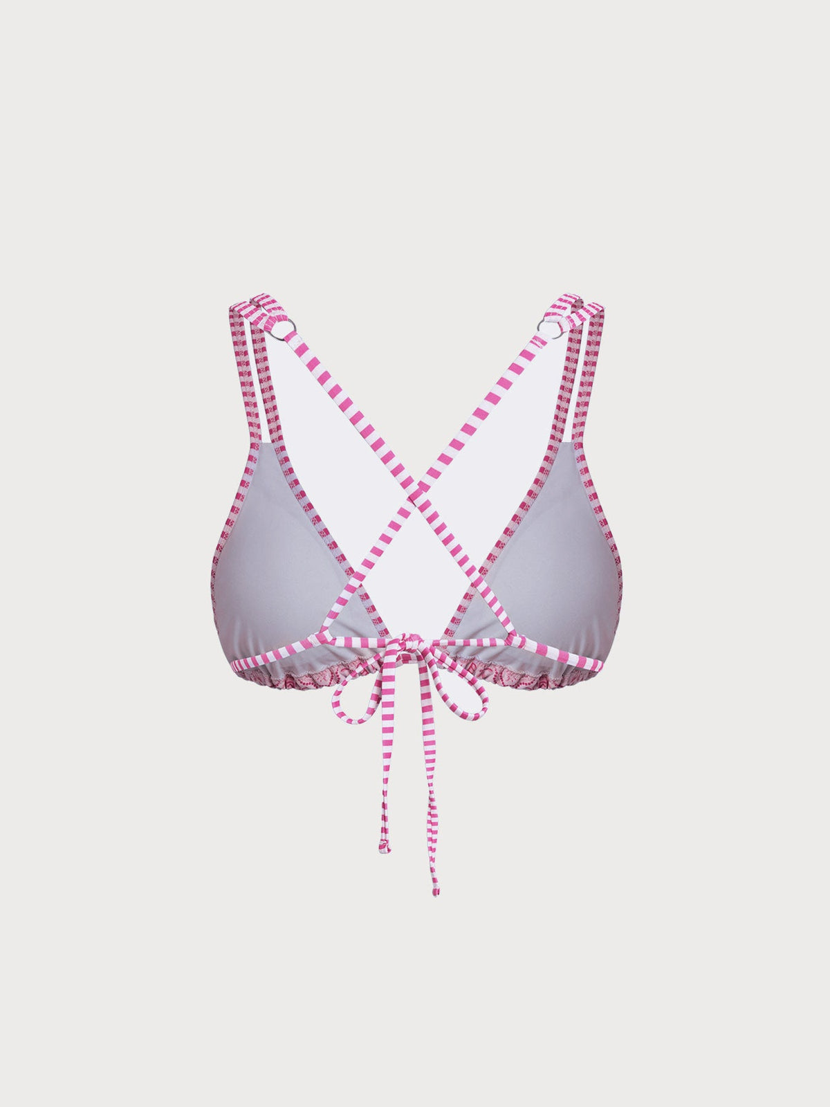 Pink Print Strappy Bikini Top