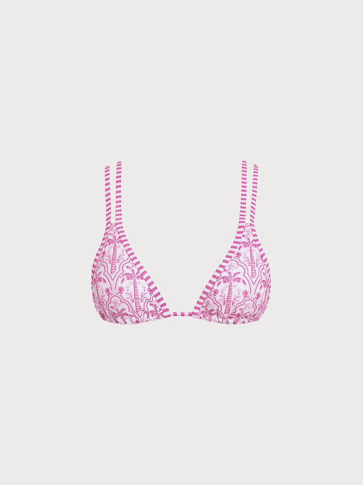 Pink Print Strappy Bikini Top