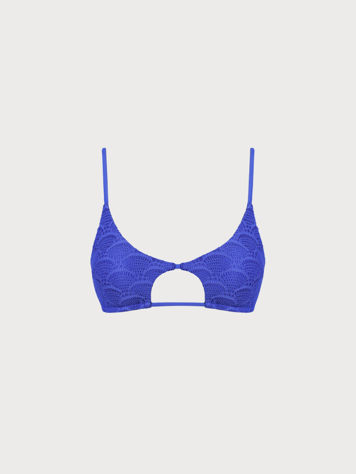 Royal Blue Cut-Out X Cross Bikini Top