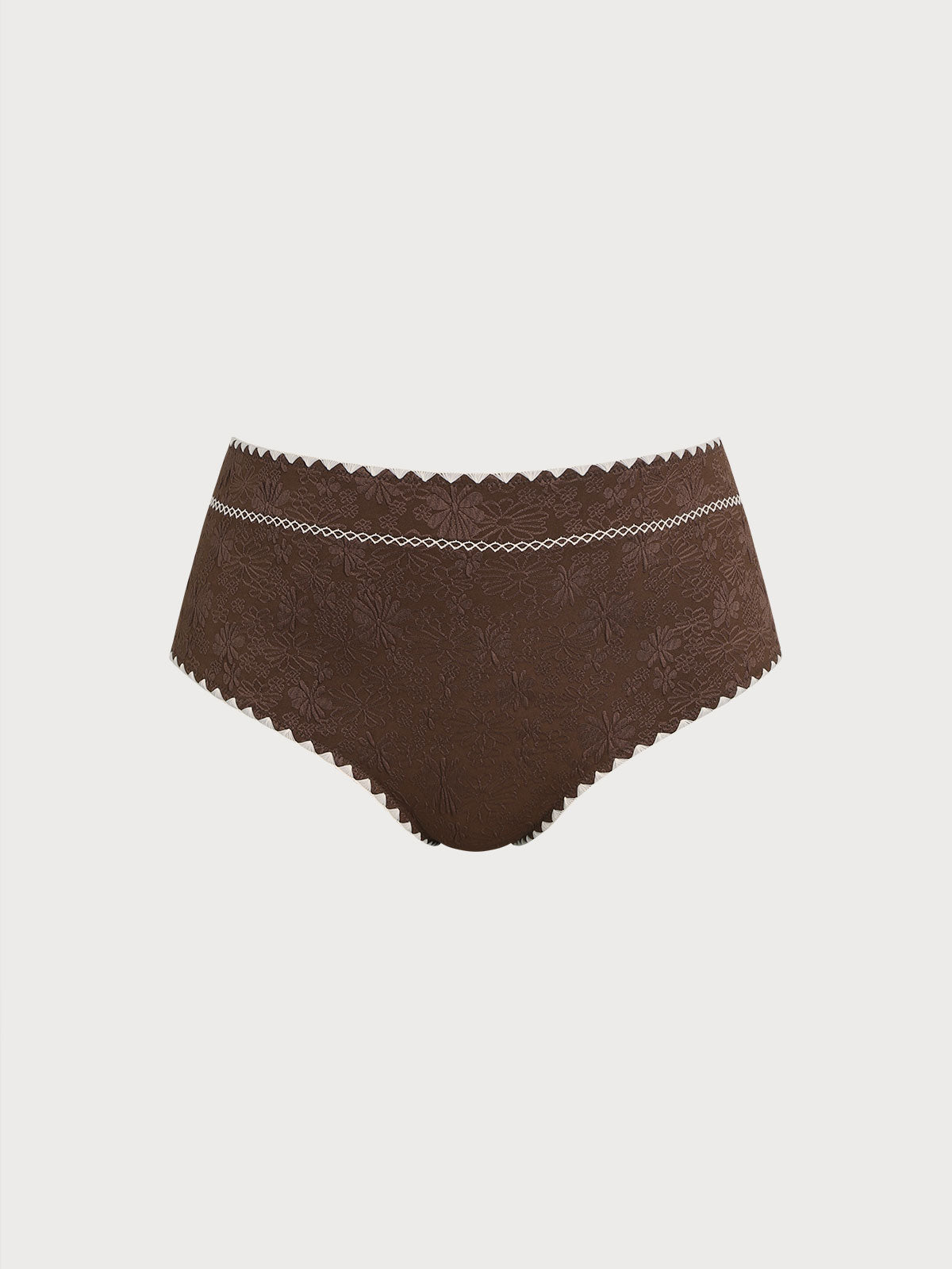 Dark Coffee Textured Plus Size Bikini Bottom