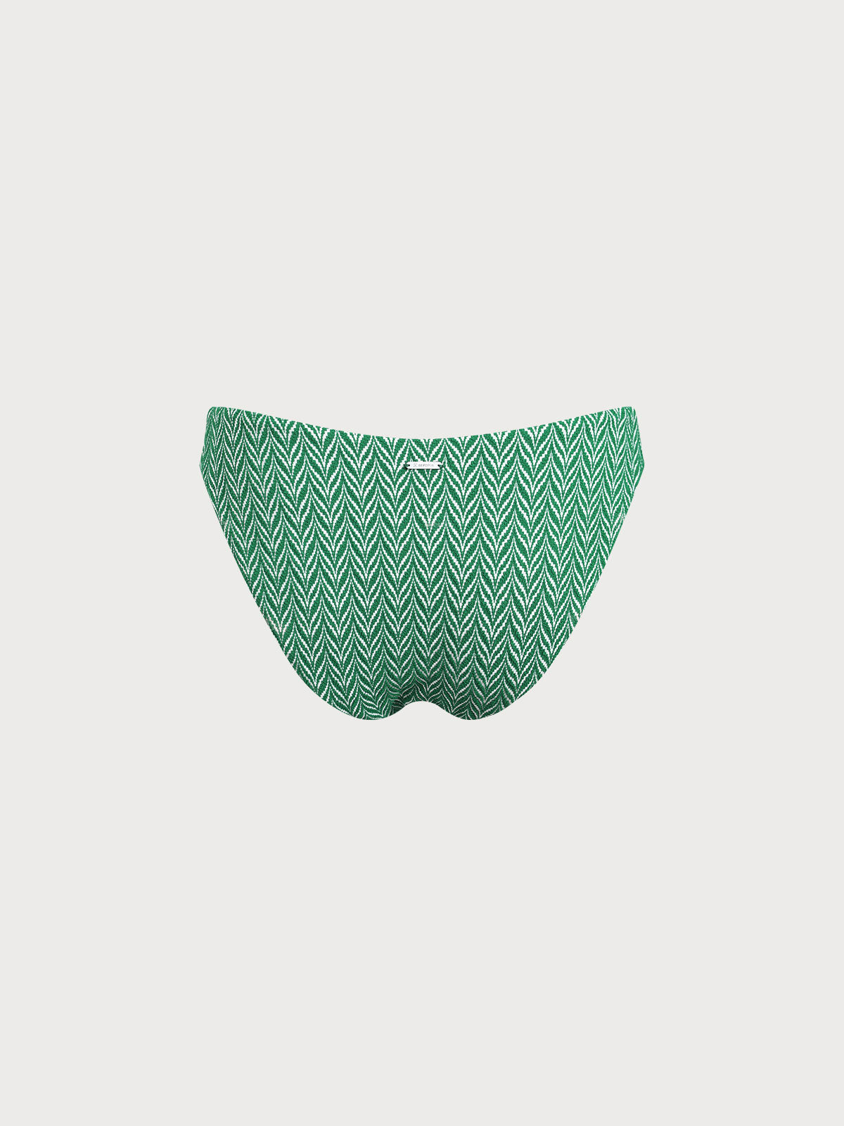 Green Geometric Full Coverage Bikini Bottom