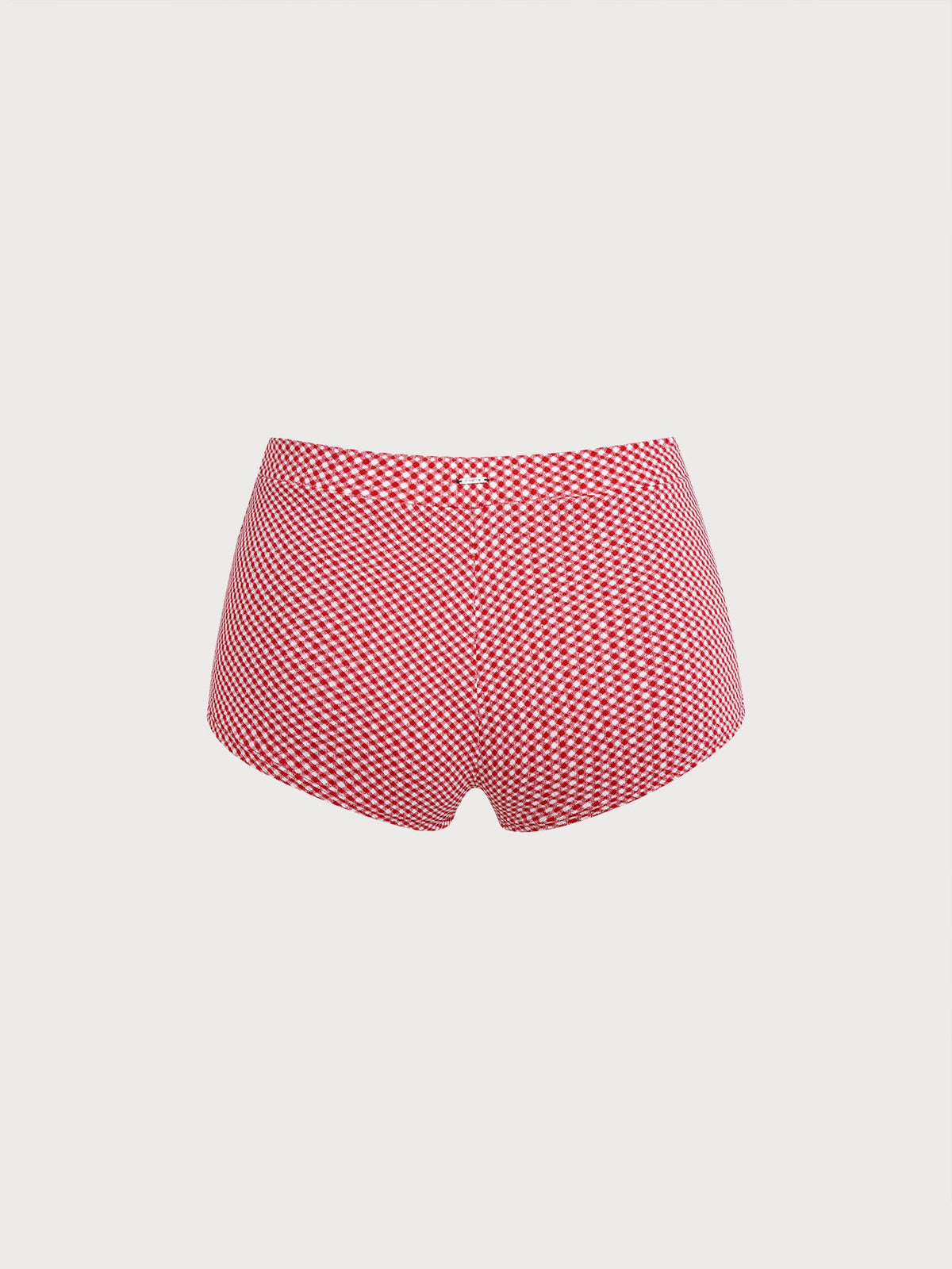 Red Gingham Plus Size Full Coverage Swim Shorts