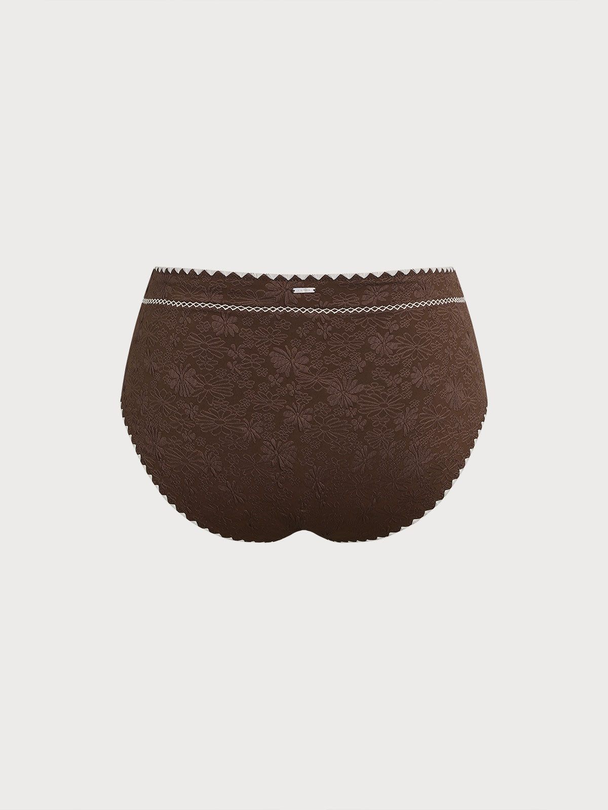 Dark Coffee Textured Plus Size Bikini Bottom
