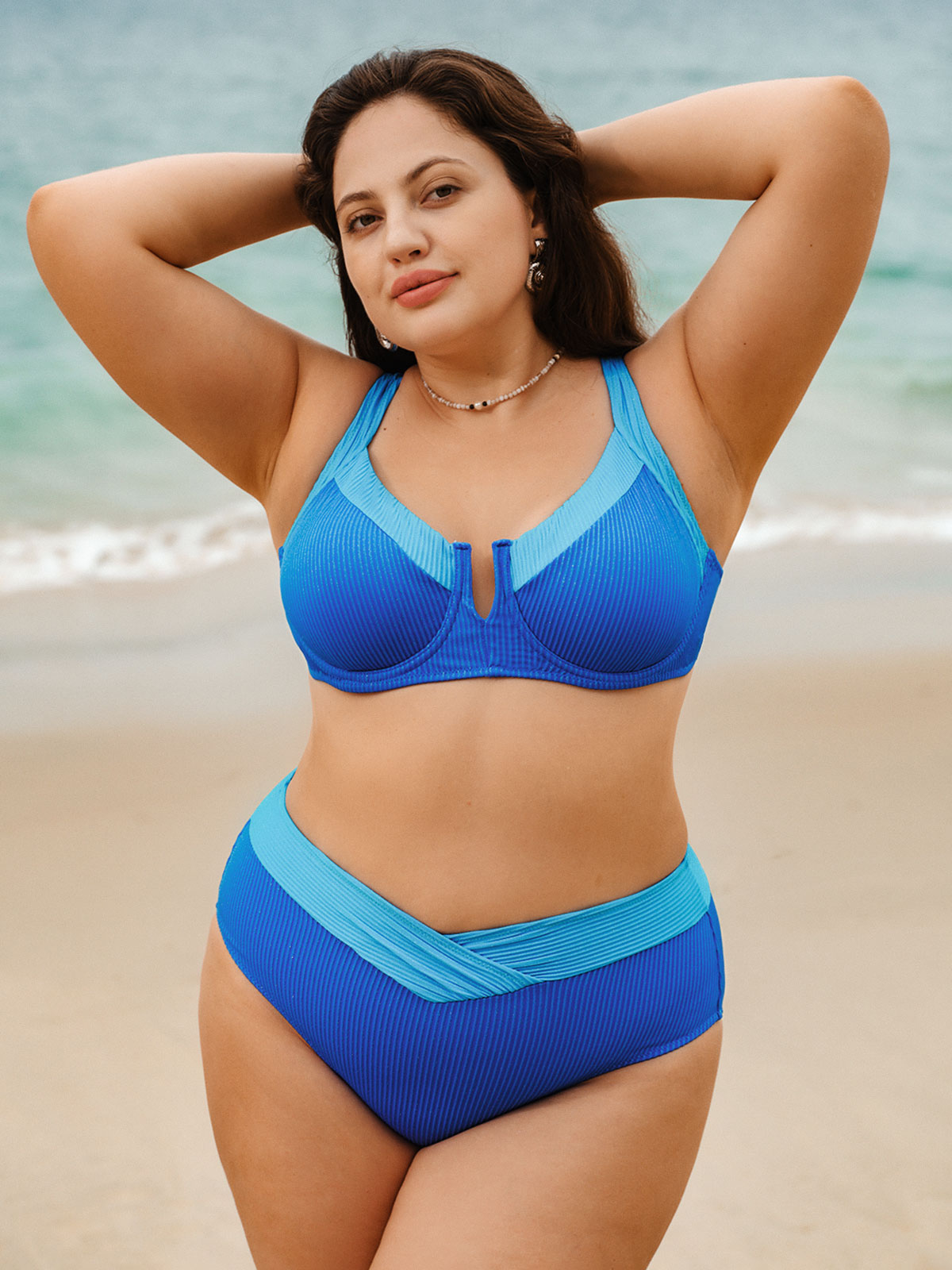 Blue Twist Plus Size Bikini Bottom