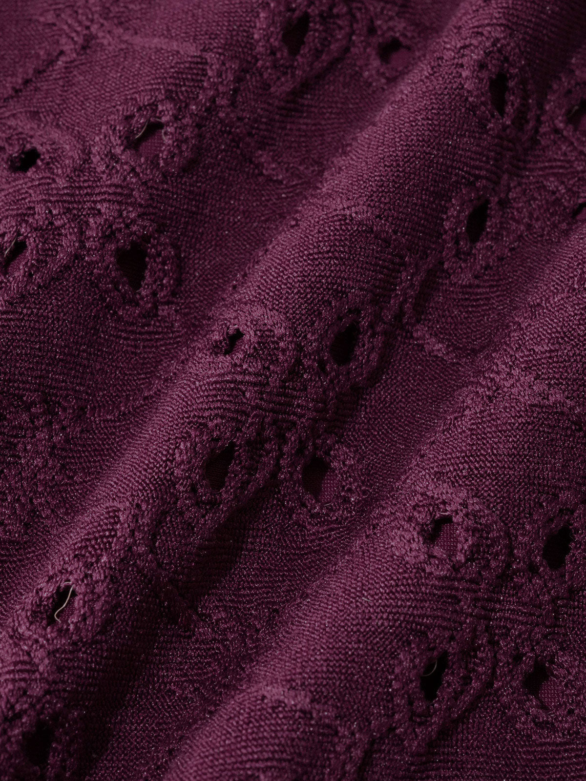 Burgundy Textured V-Ring Bikini Top
