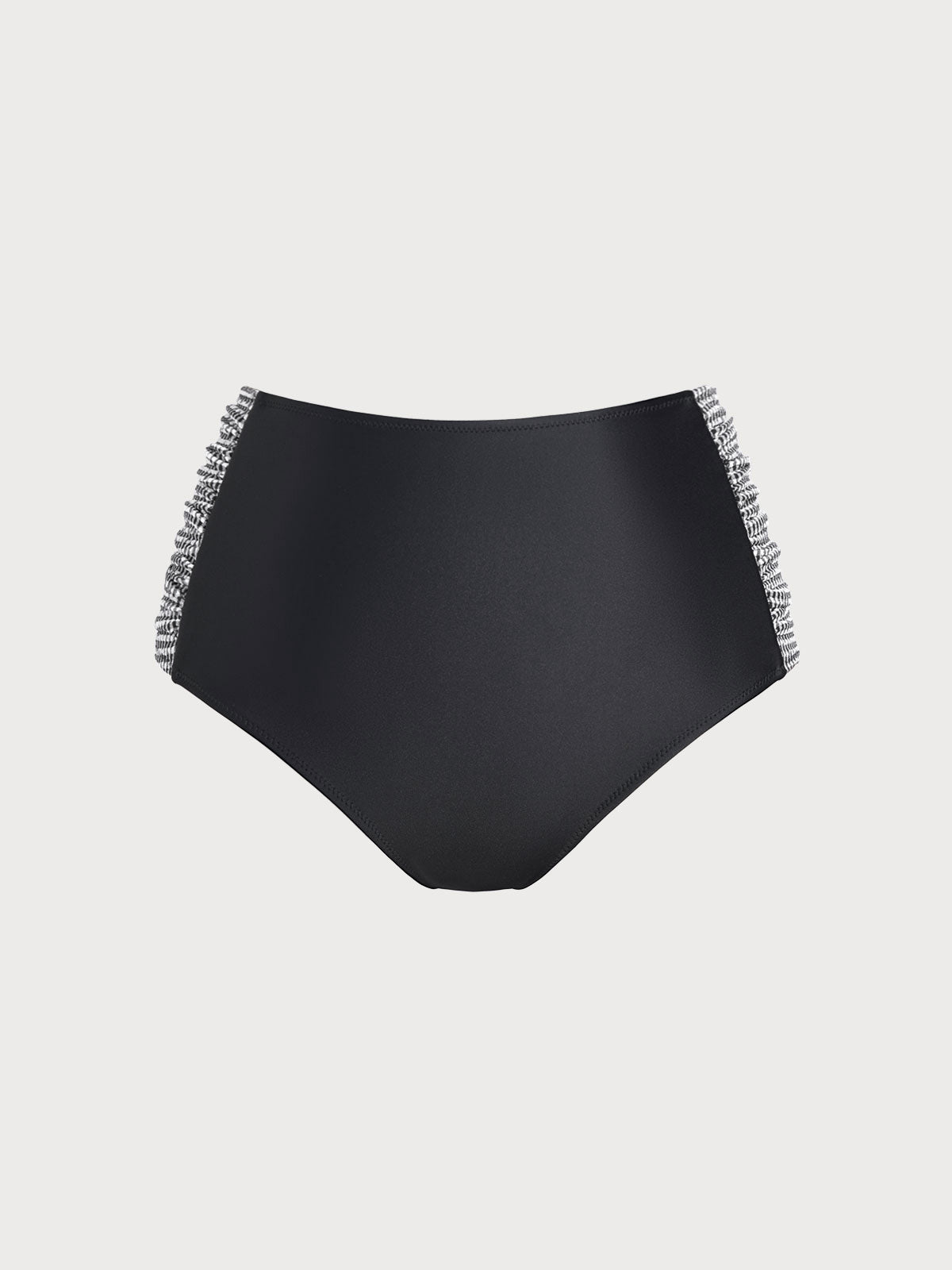 Black & White Contrast Side Plus Size Bikini Bottom