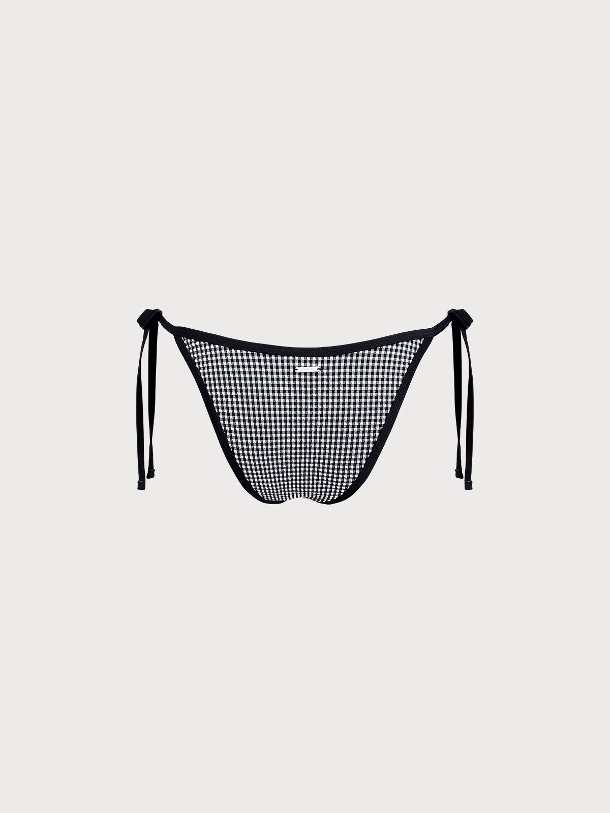 Black Gingham Tie Bikini Bottom