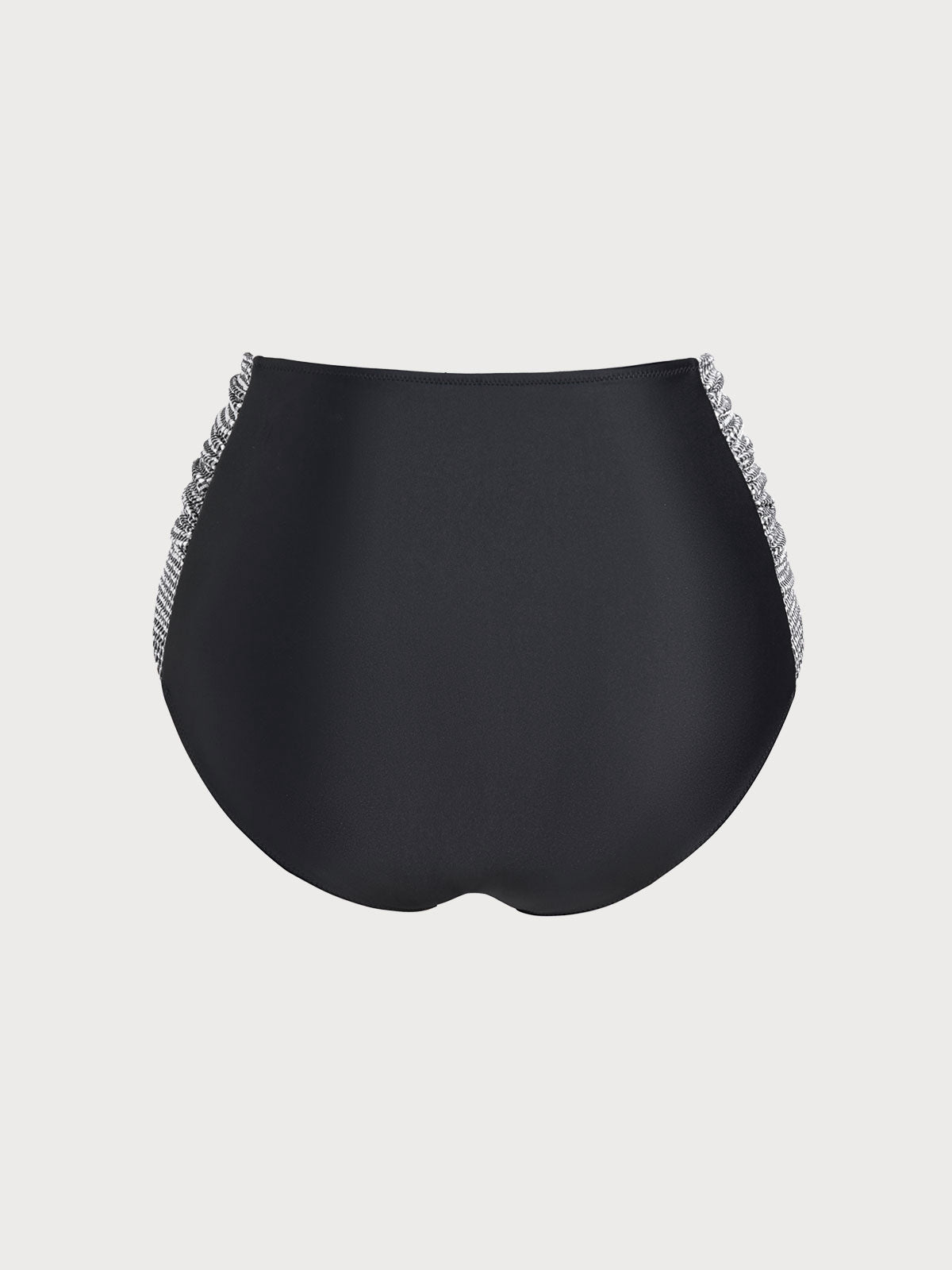 Black & White Contrast Side Plus Size Bikini Bottom