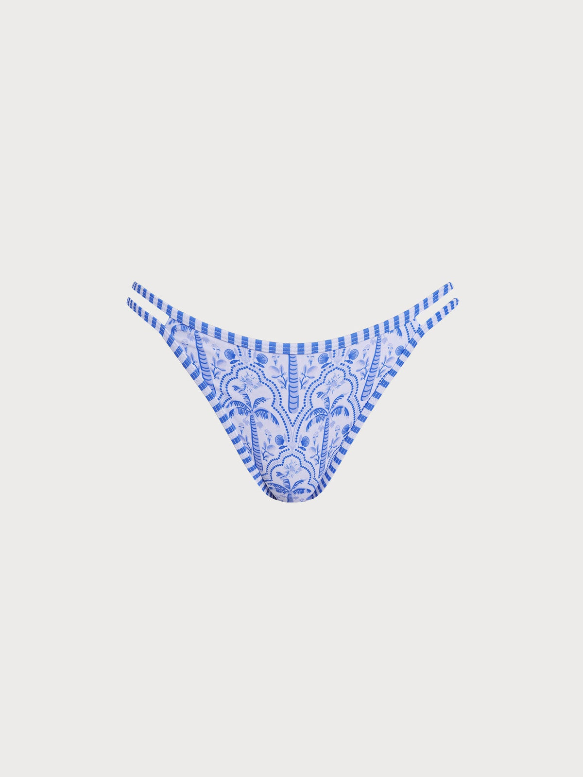 Blue Print Cutout Bikini Bottom