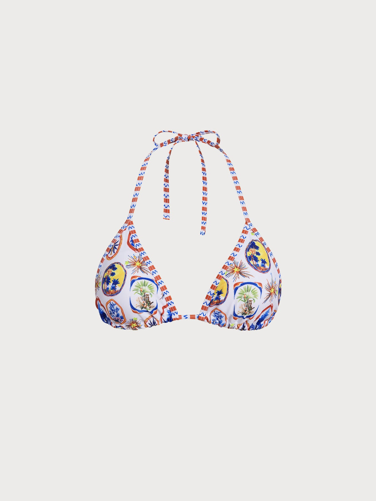 Ocean Multi Print Halter Bikini Top