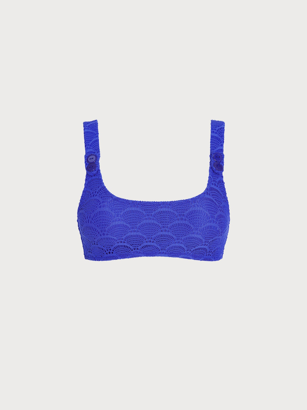 Royal Blue Crochet Button Strap Surf Top