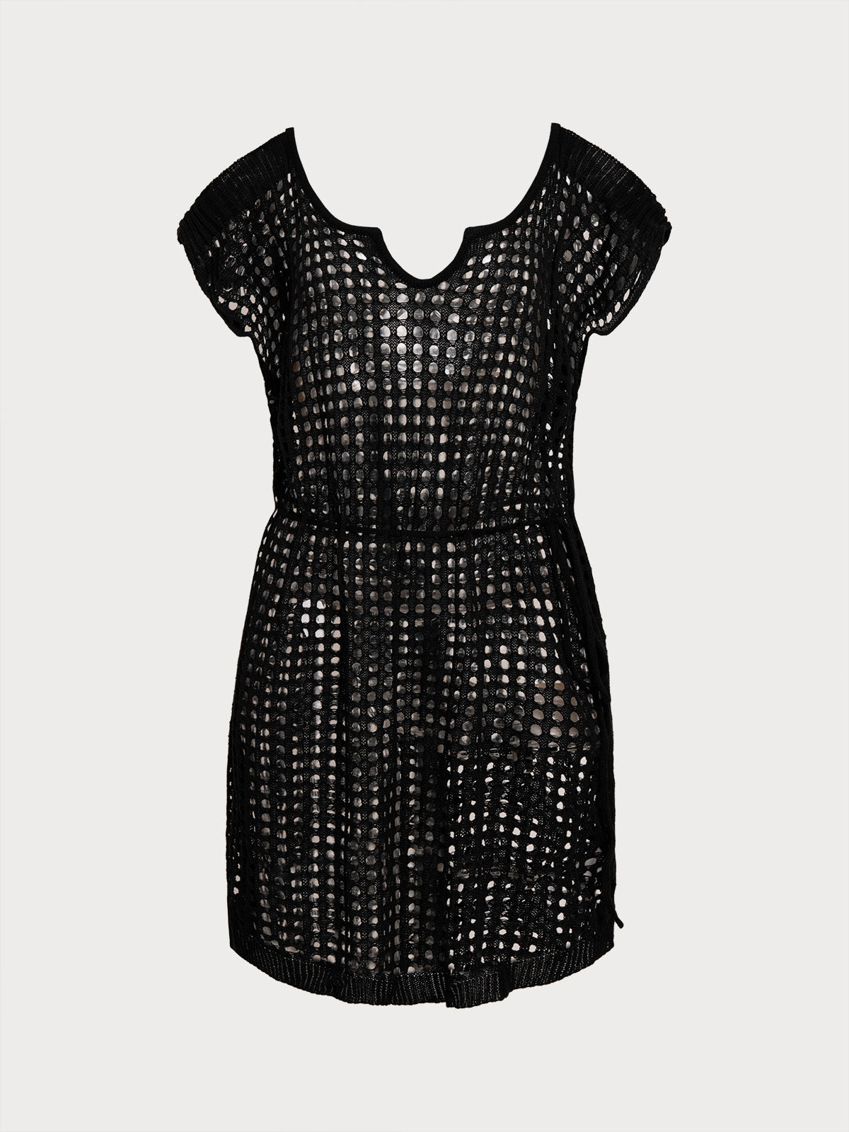 Black V Notch Plus Size Cover Up