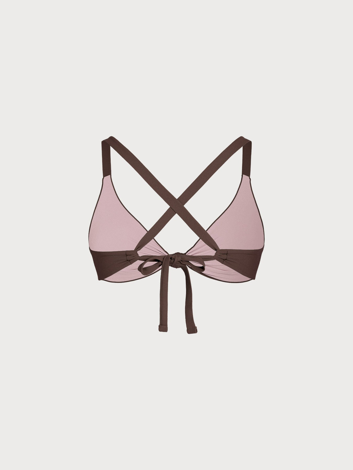 Dark Coffee Reversible X Cross Plus Size Bikini Top