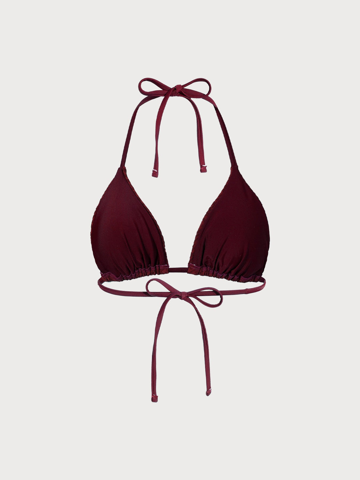 Wine Red Monogram Halter Bikini Top