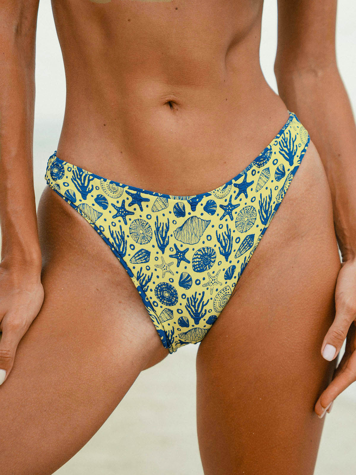 Blue Reversible Print Bikini Bottom