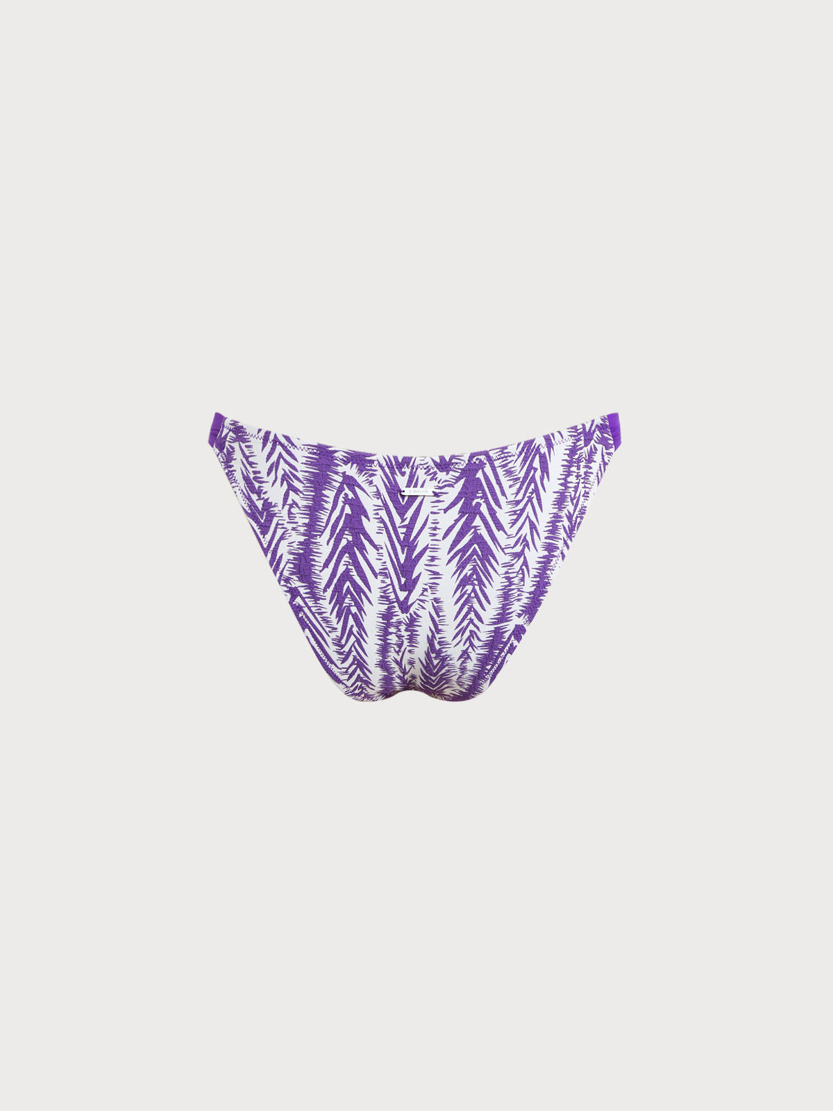 Purple Textured Natural Waisted Bikini Bottom