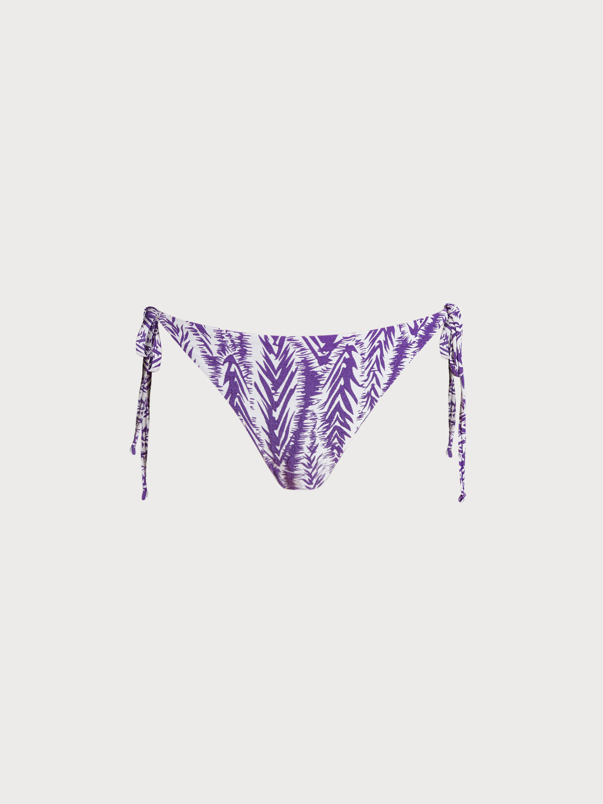 Purple Textured Side Tie Bikini Bottom