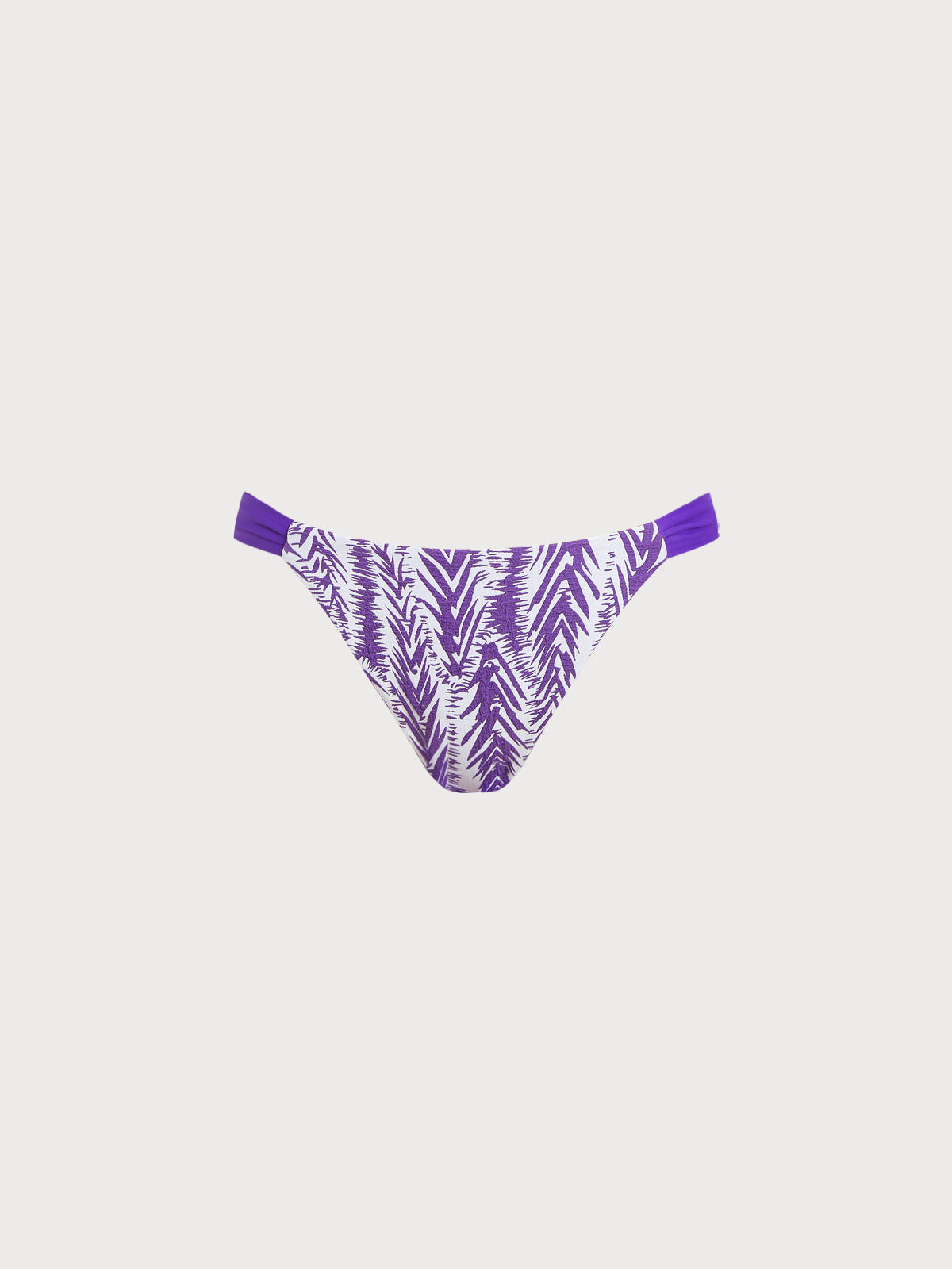 Purple Textured Natural Waisted Bikini Bottom