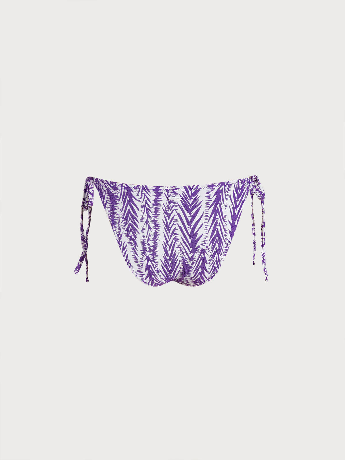 Purple Textured Side Tie Bikini Bottom