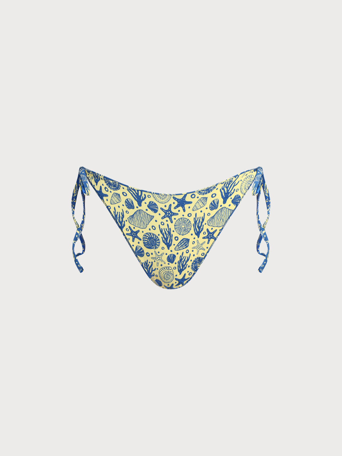 Blue Reversible Print Tie Bikini Bottom