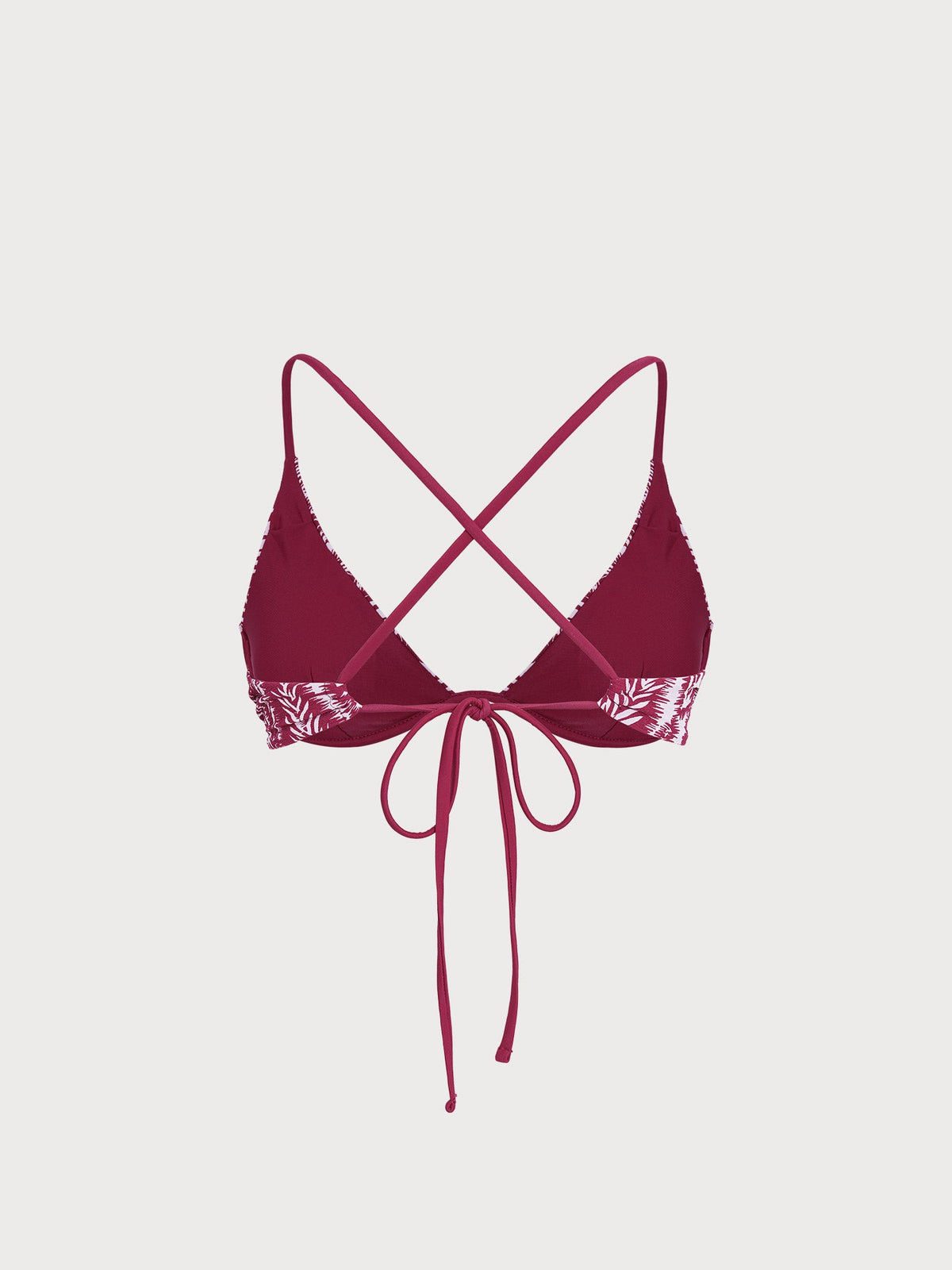Wine Red Textured Underwire Bikini Top