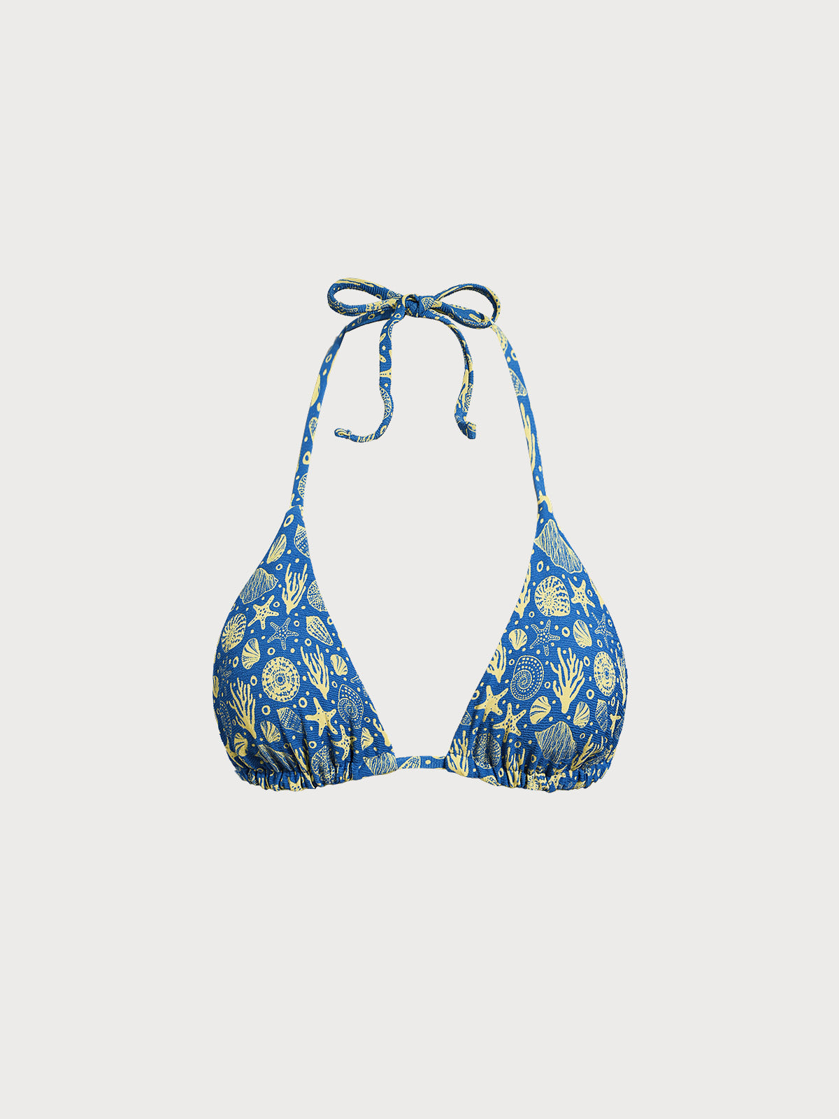 Blue Reversible Print Triangle Bikini Top